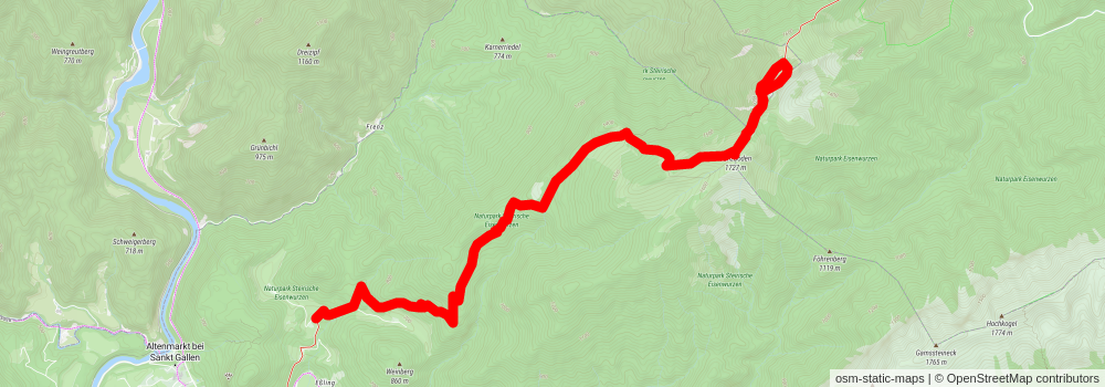 Tanzboden and Stumpfmauer - Voralpe stage 2 Map