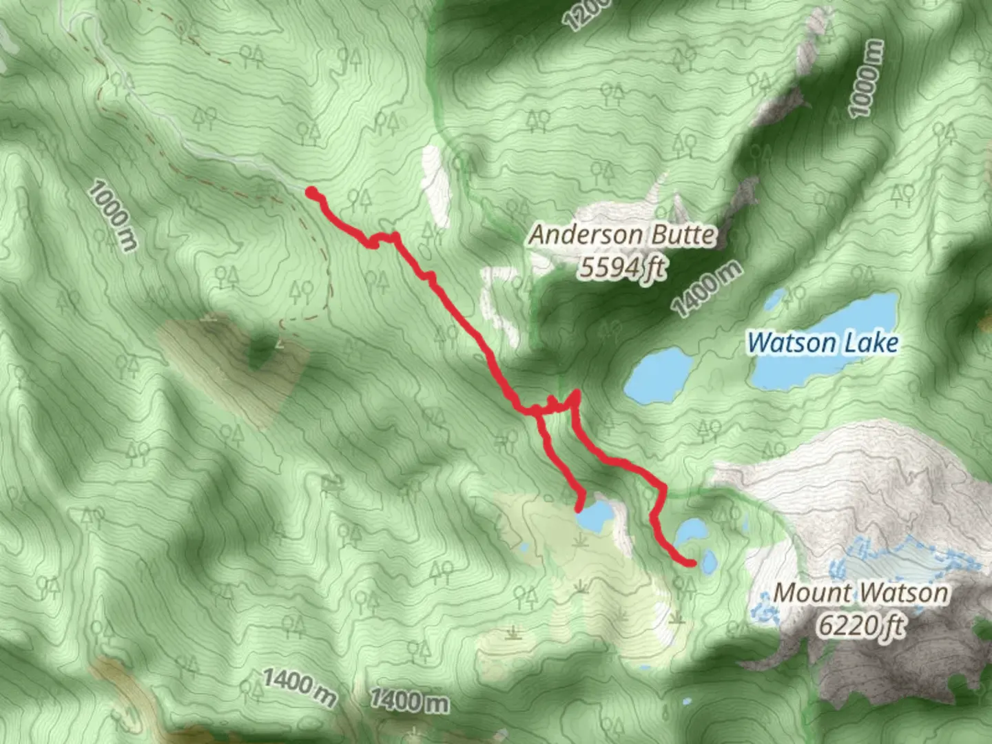 An image depicting the trail Anderson Lakes Trail and its surrounding area.