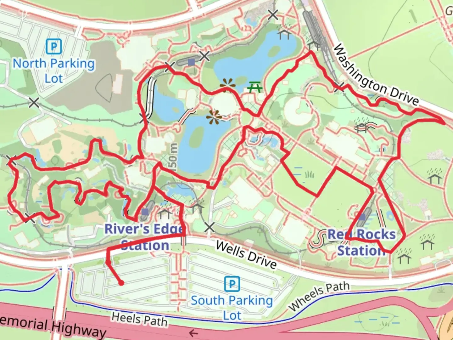 An image depicting the trail Jagaur Pond and Wells Road Loop and its surrounding area.