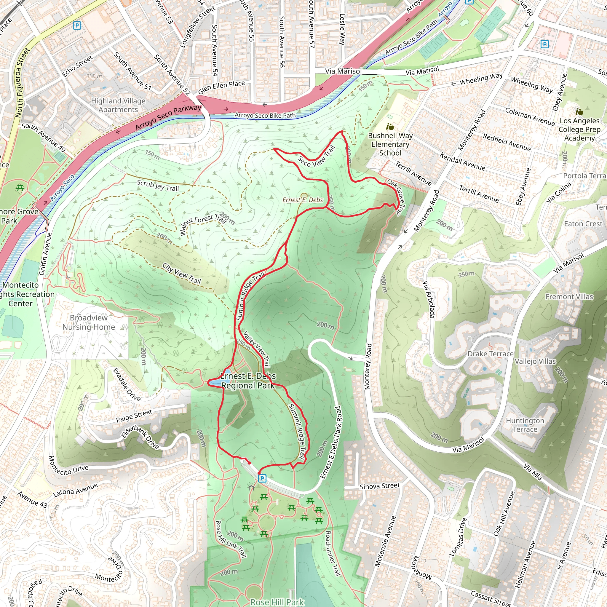 Valley View, Oak Grove and Debs Lake Loop Trail mobile static map