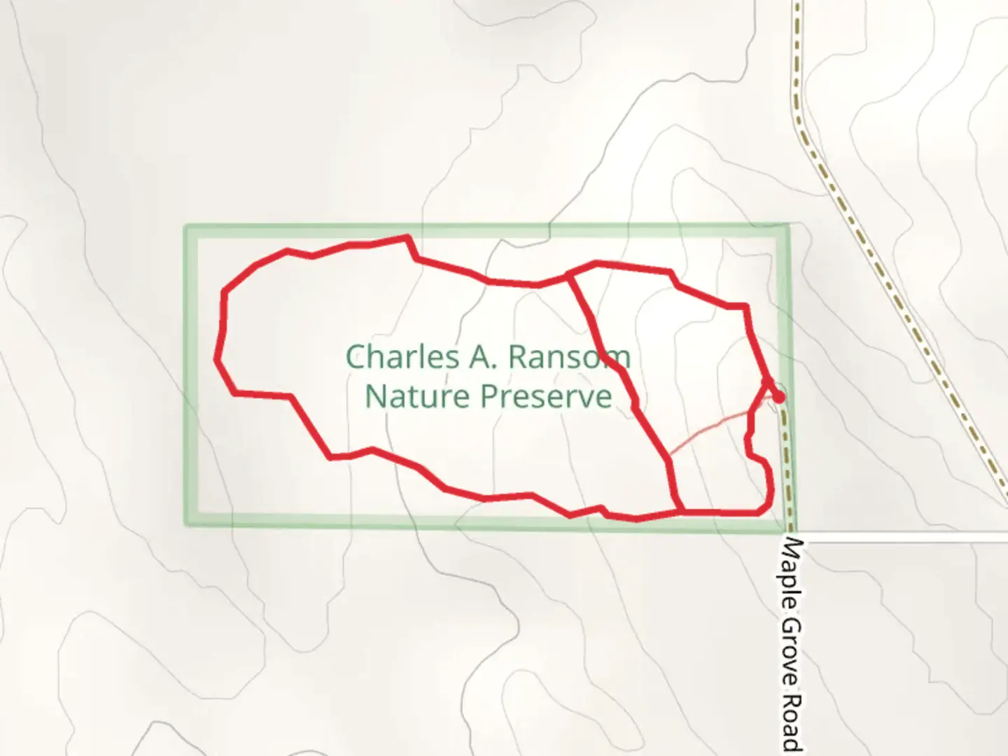 An image depicting the trail Maple Grove Loop and its surrounding area.