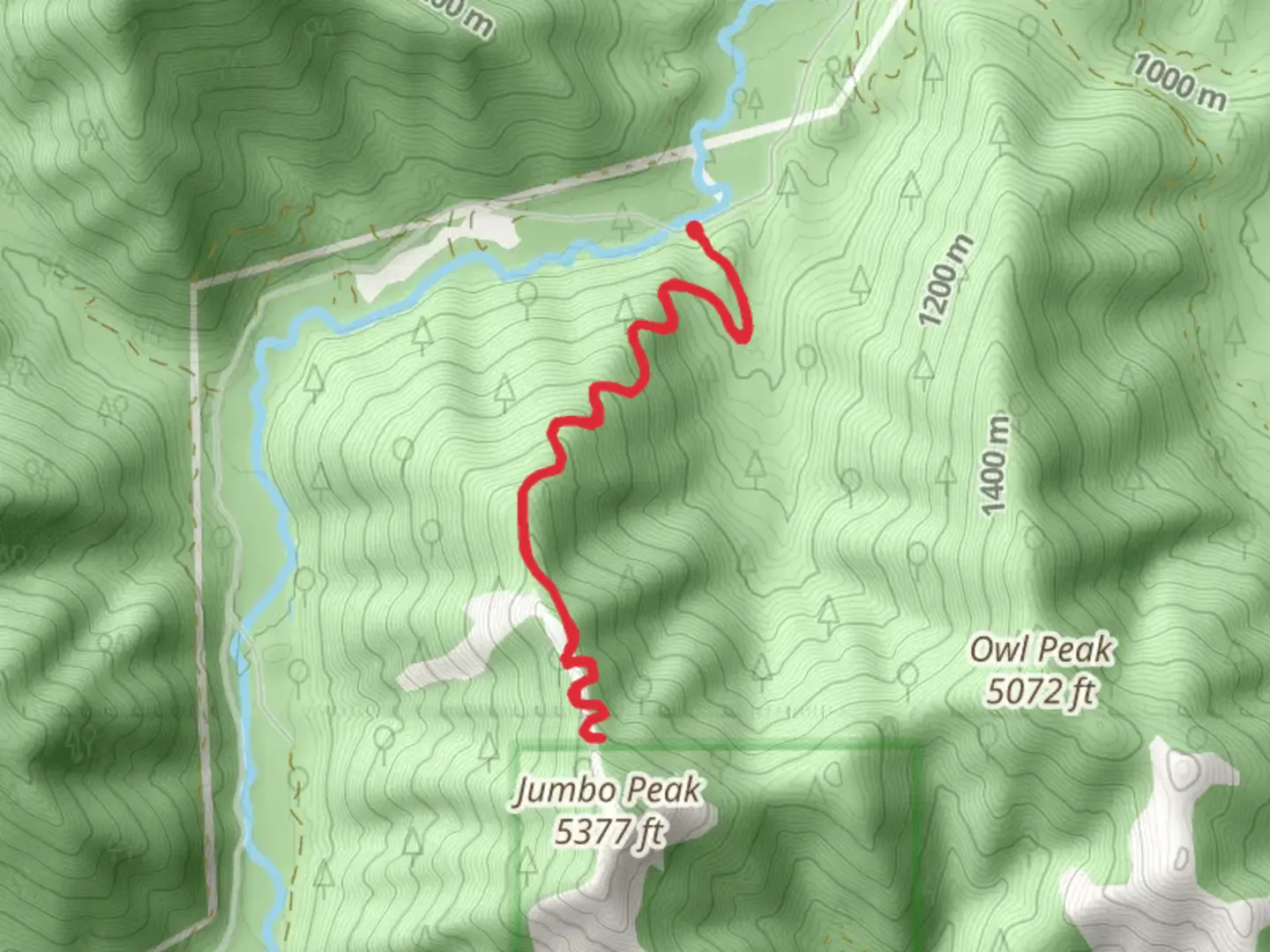 An image depicting the trail Jumbo Peak Trail and its surrounding area.
