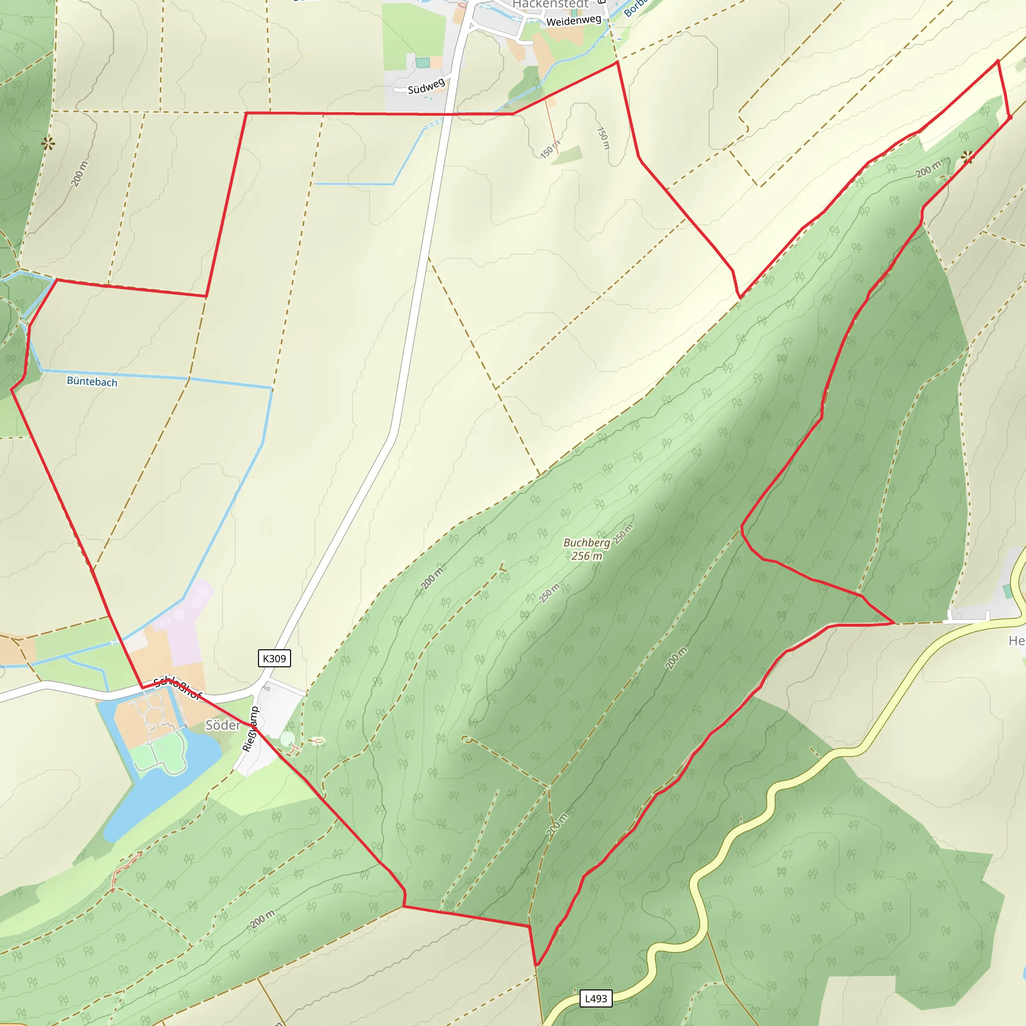 Buchberg and Barockschloss Loop mobile static map