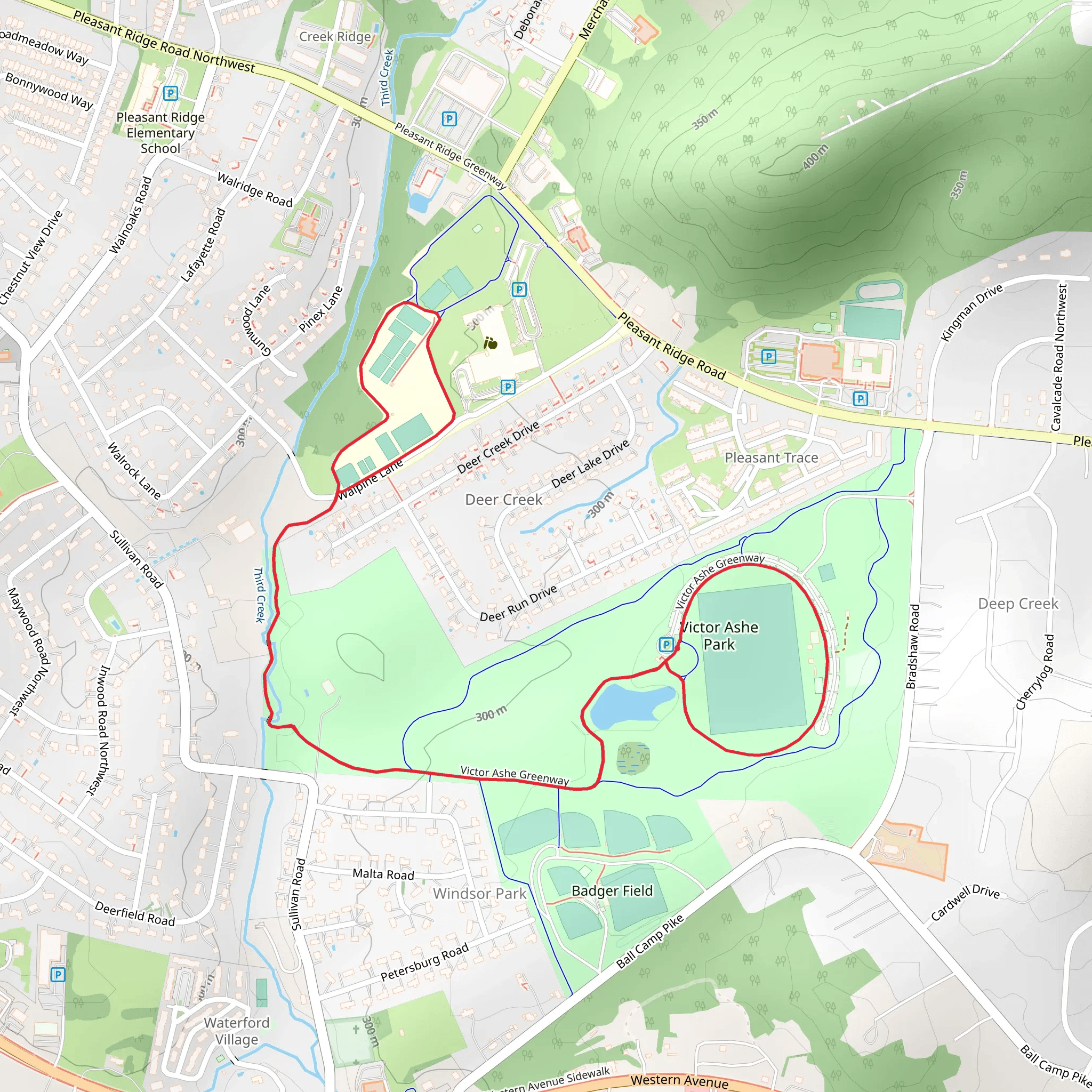Third Creek - Victor Ashe Park Loop mobile static map