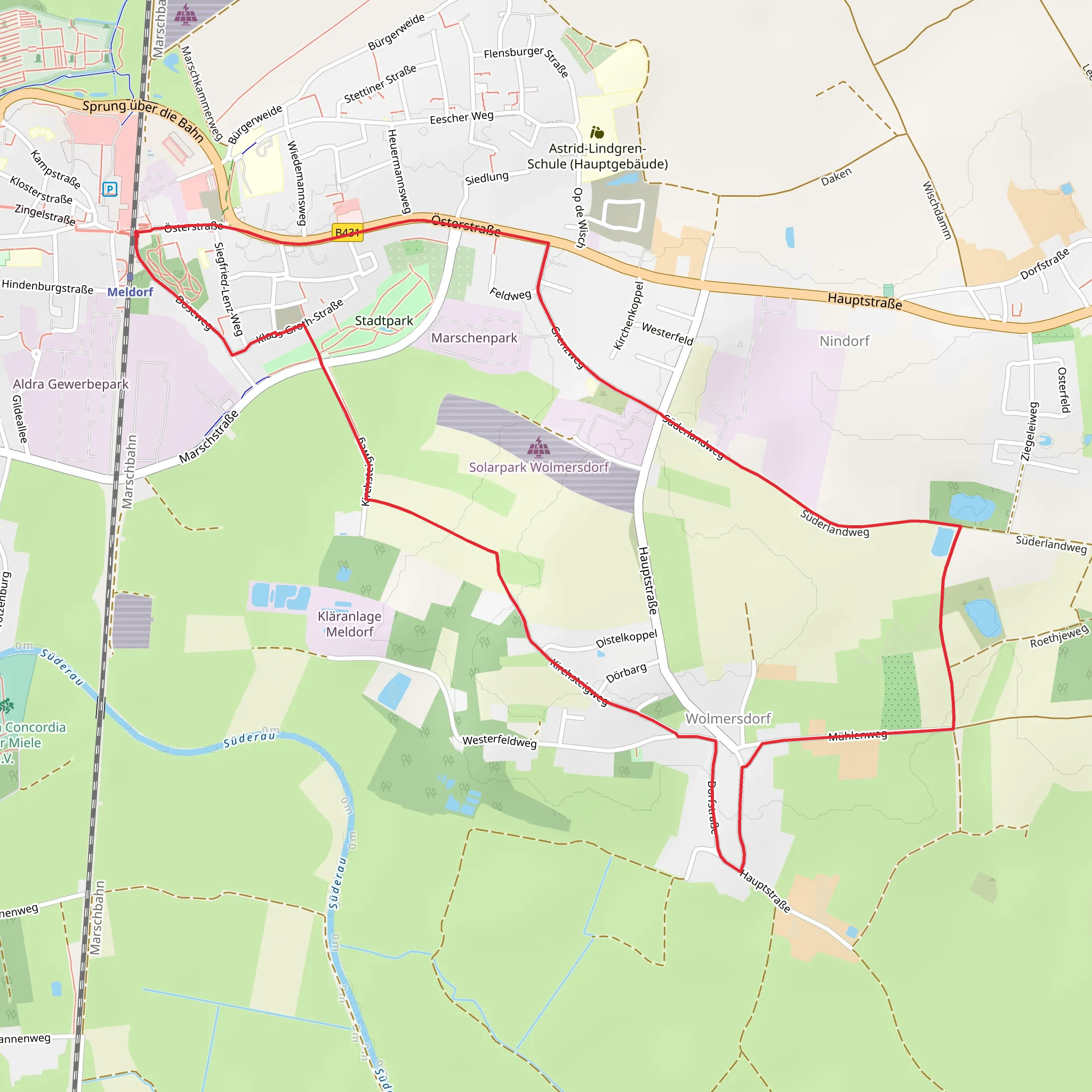Meldorf Tour and Nord Ostsee Wanderweg mobile static map