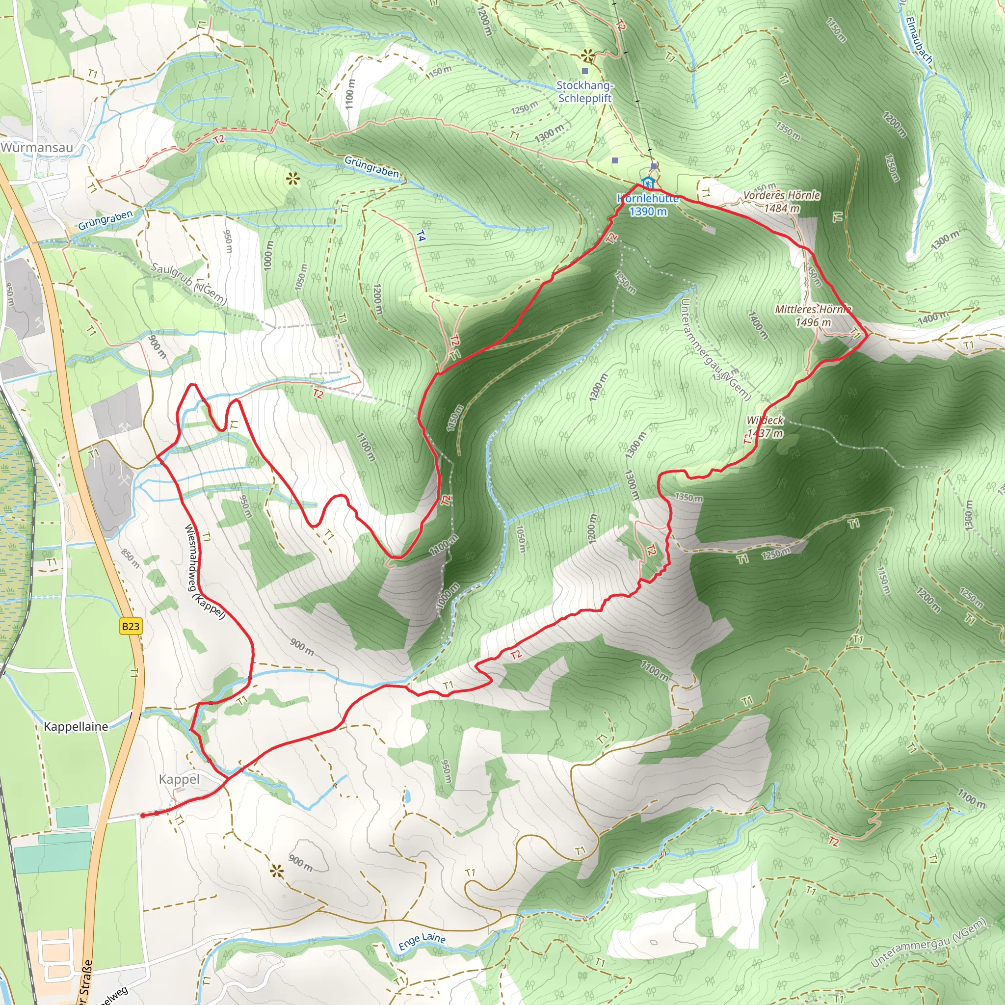 Kappl Kirche, Zeitberg and Wildeck Loop via Wiesmahdweg mobile static map