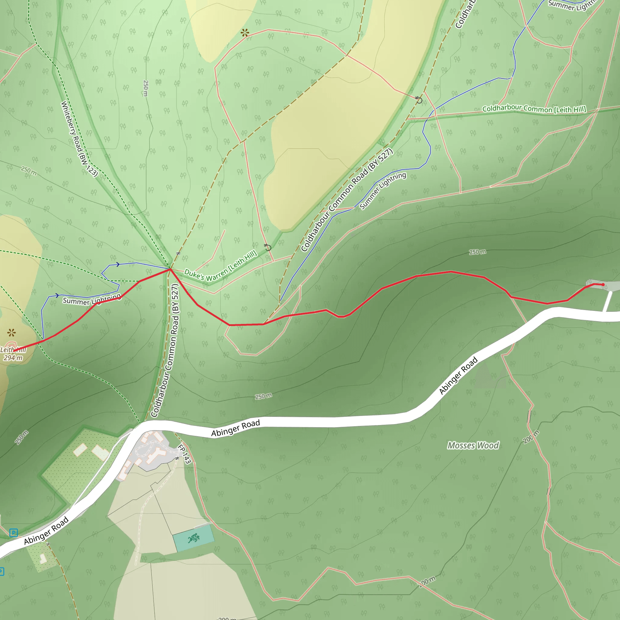 Leith Hill mobile static map