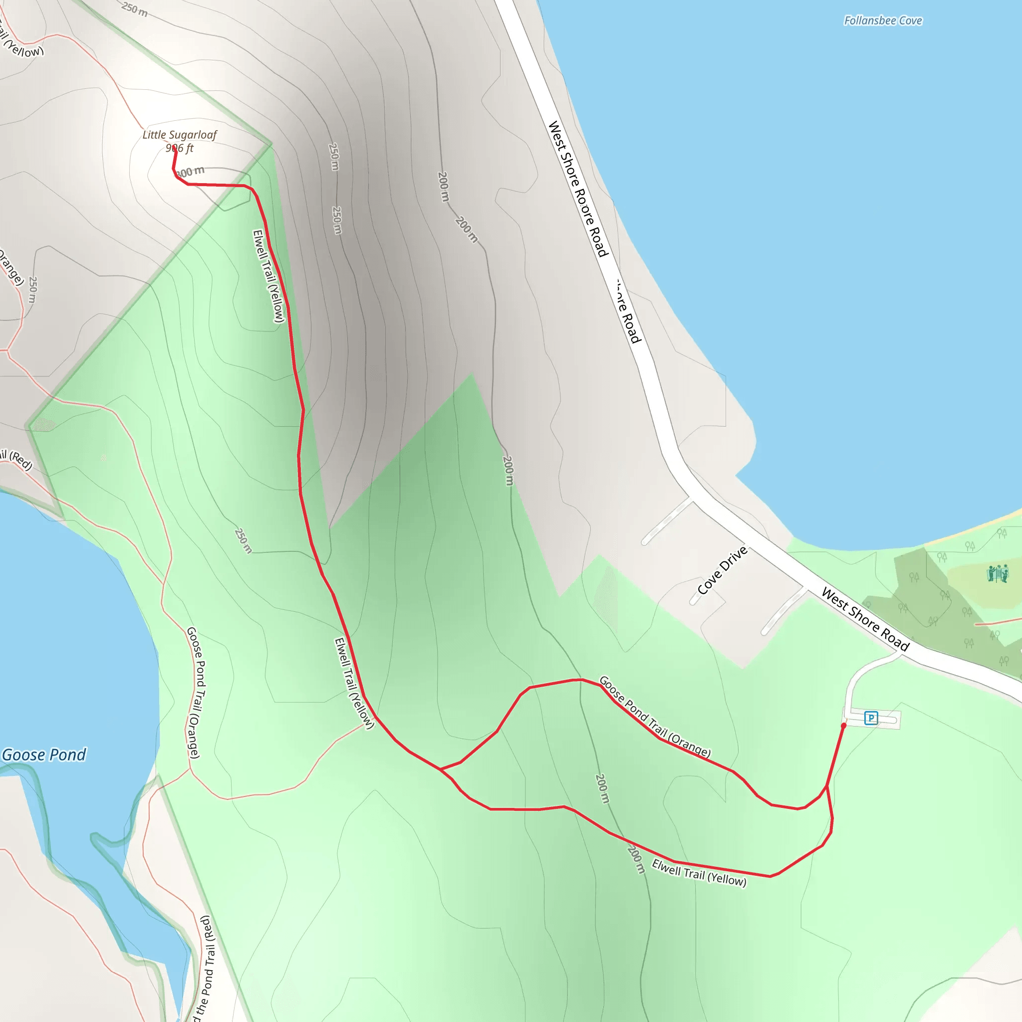 Little Sugarloaf Loop via Orange Trail mobile static map