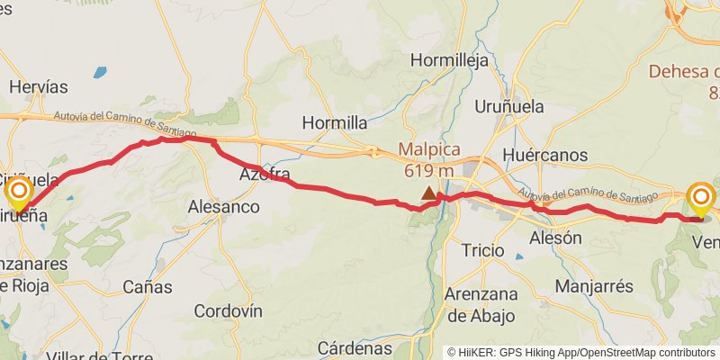 Camino de Santiago Francés stage 11 Map