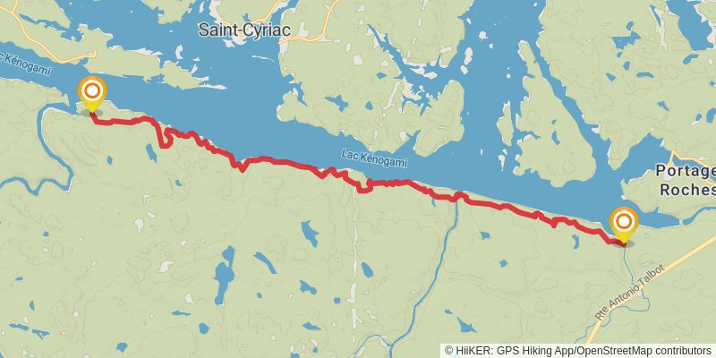 Sentier du Lac Kénogami stage 2 Map