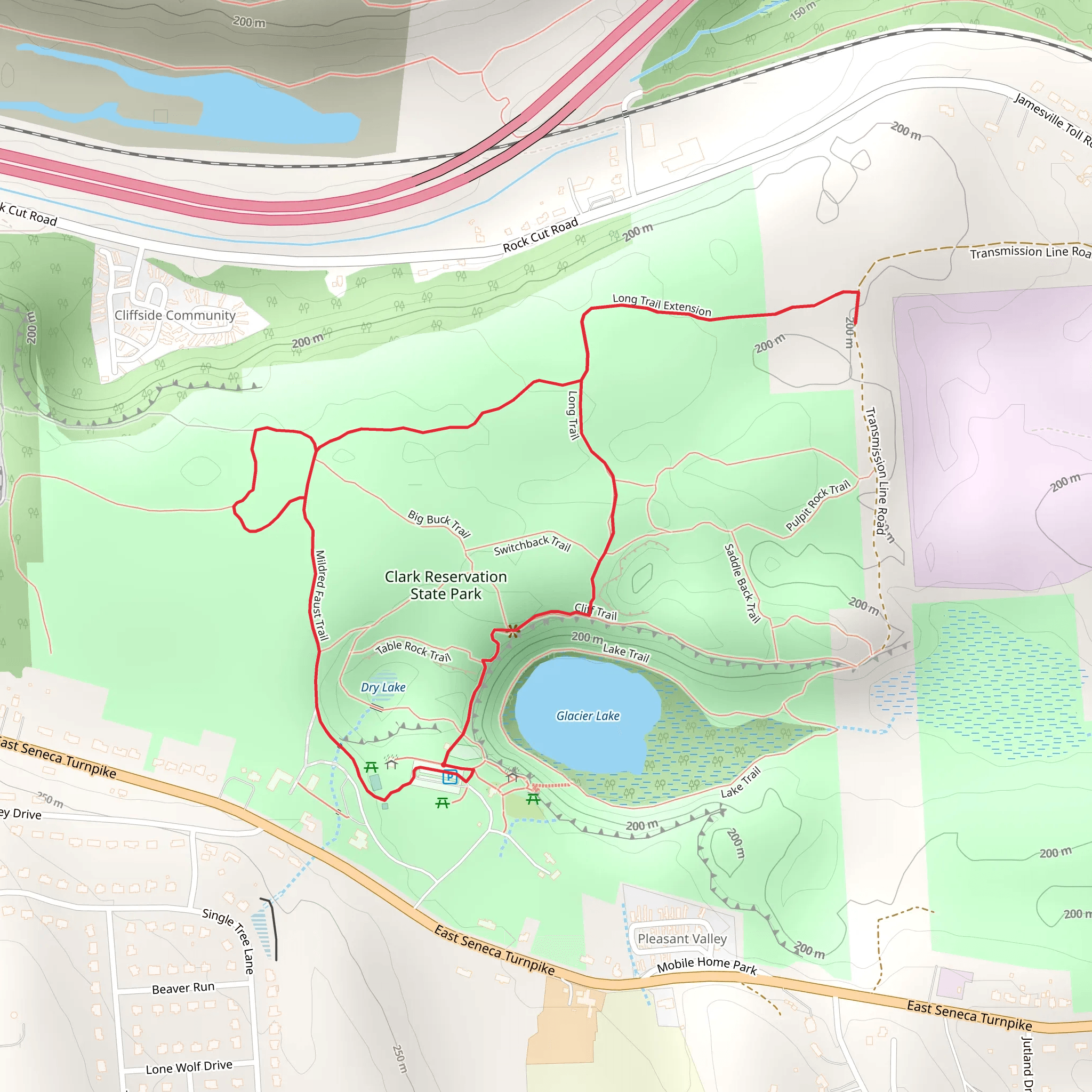 Clark Reservation State Park Loop mobile static map