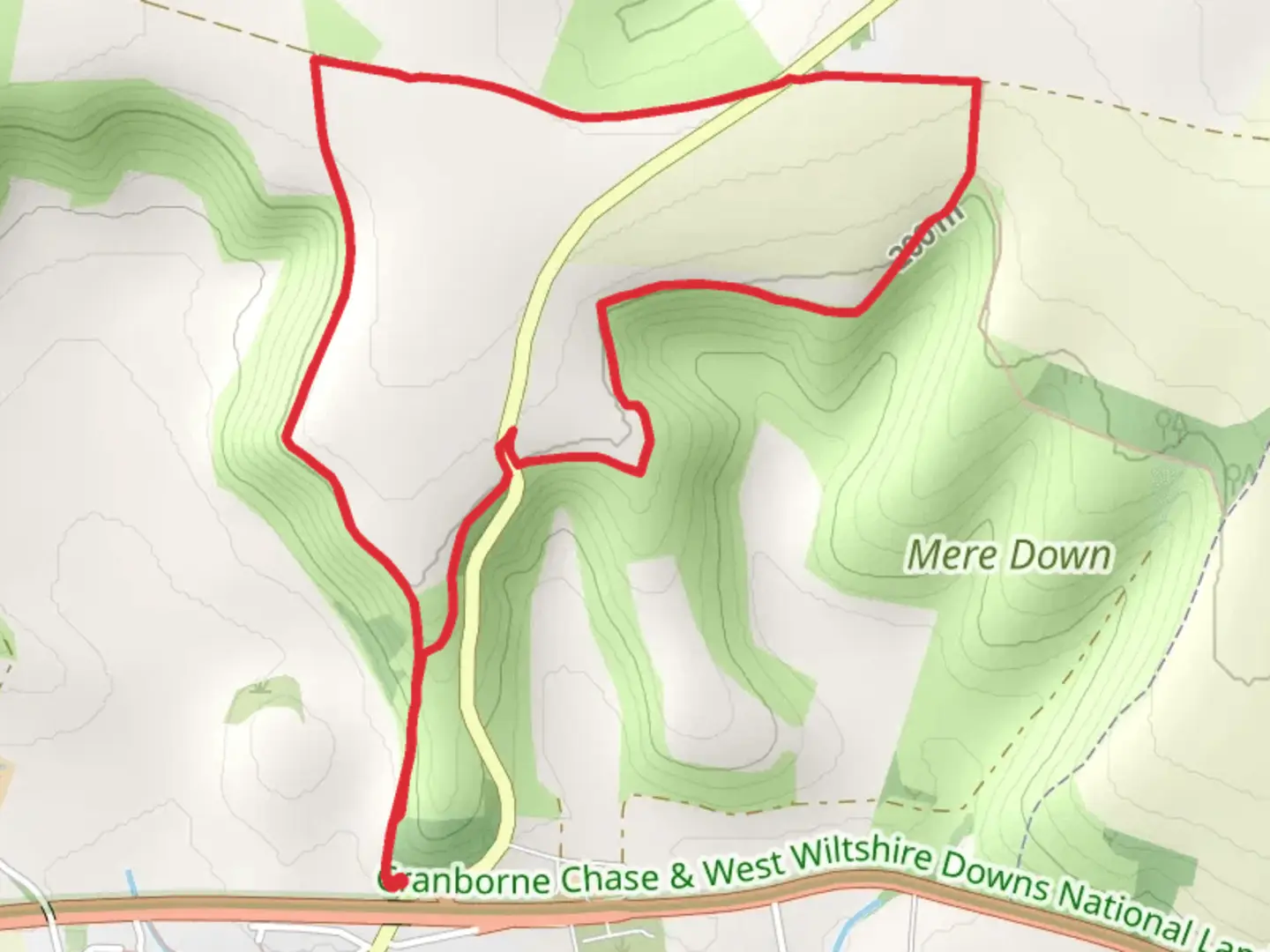 An image depicting the trail Mere Loop and its surrounding area.