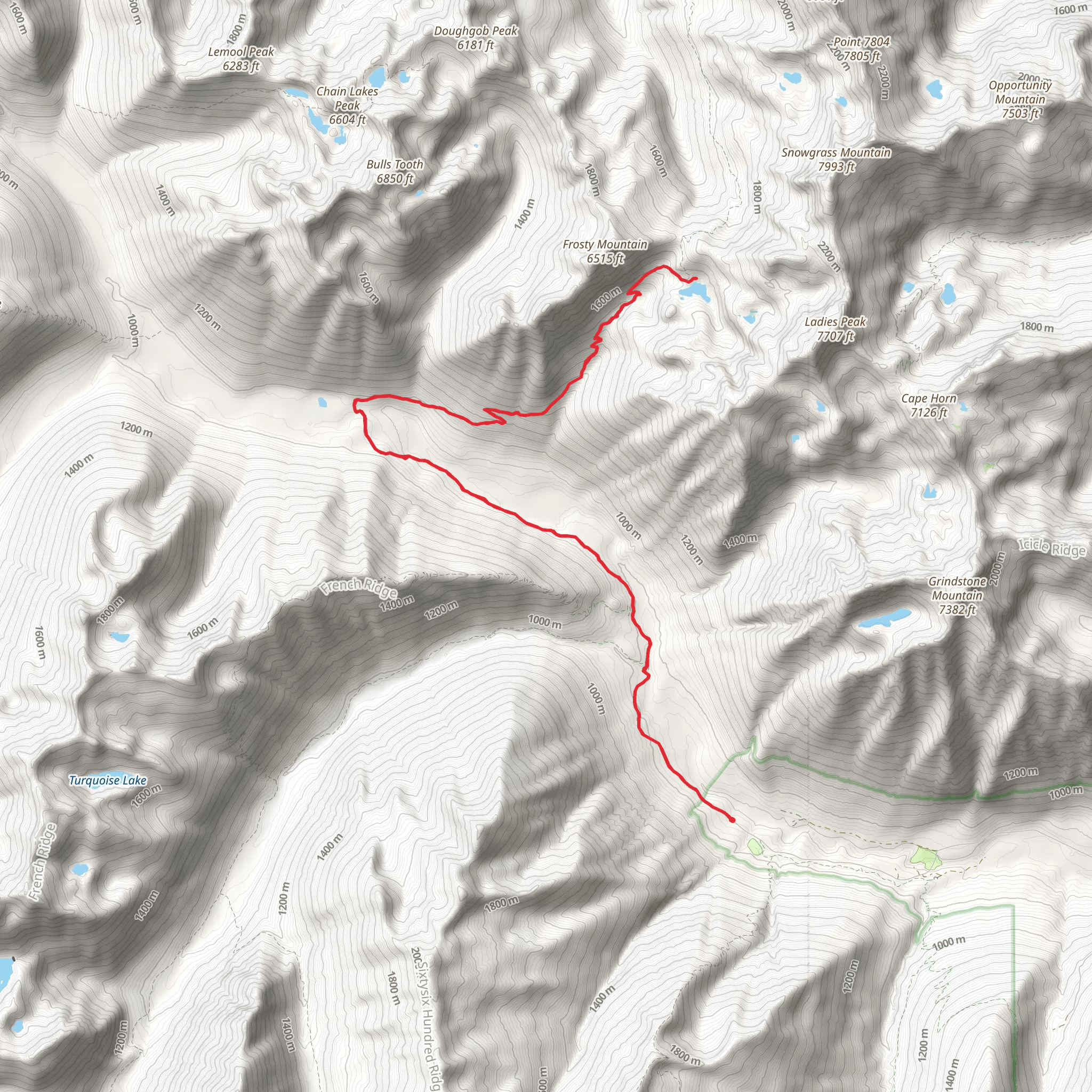 Lake Margaret via Icicle Creek Trail mobile static map