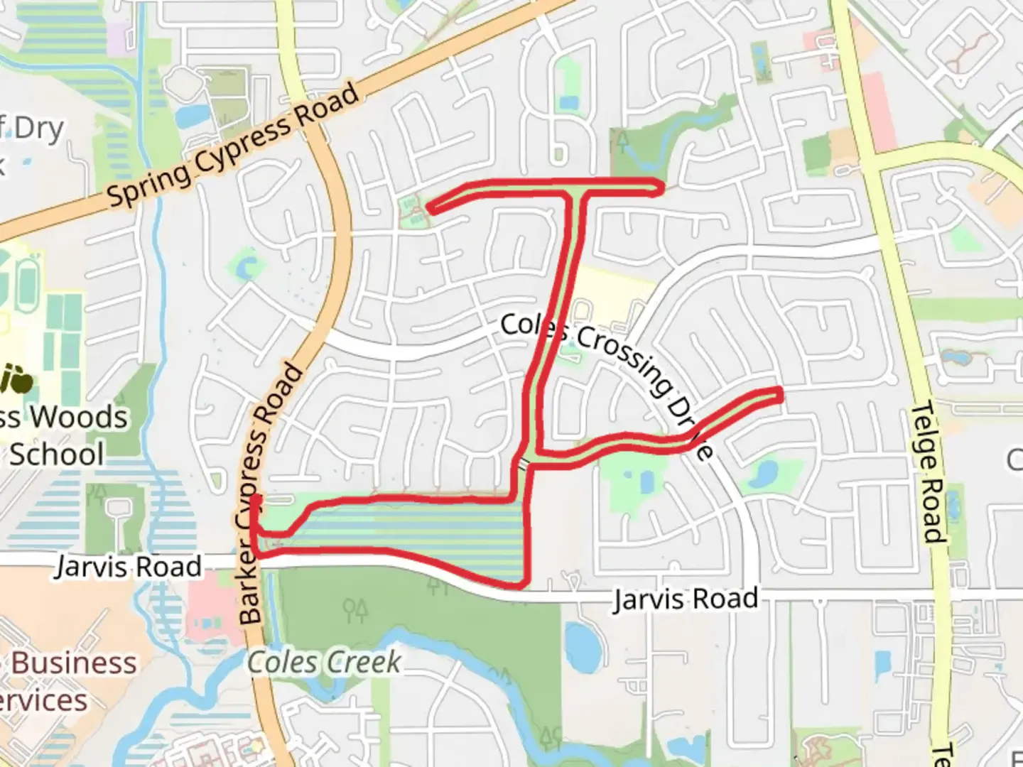 An image depicting the trail Coles Park and Coles Lake Loop and its surrounding area.