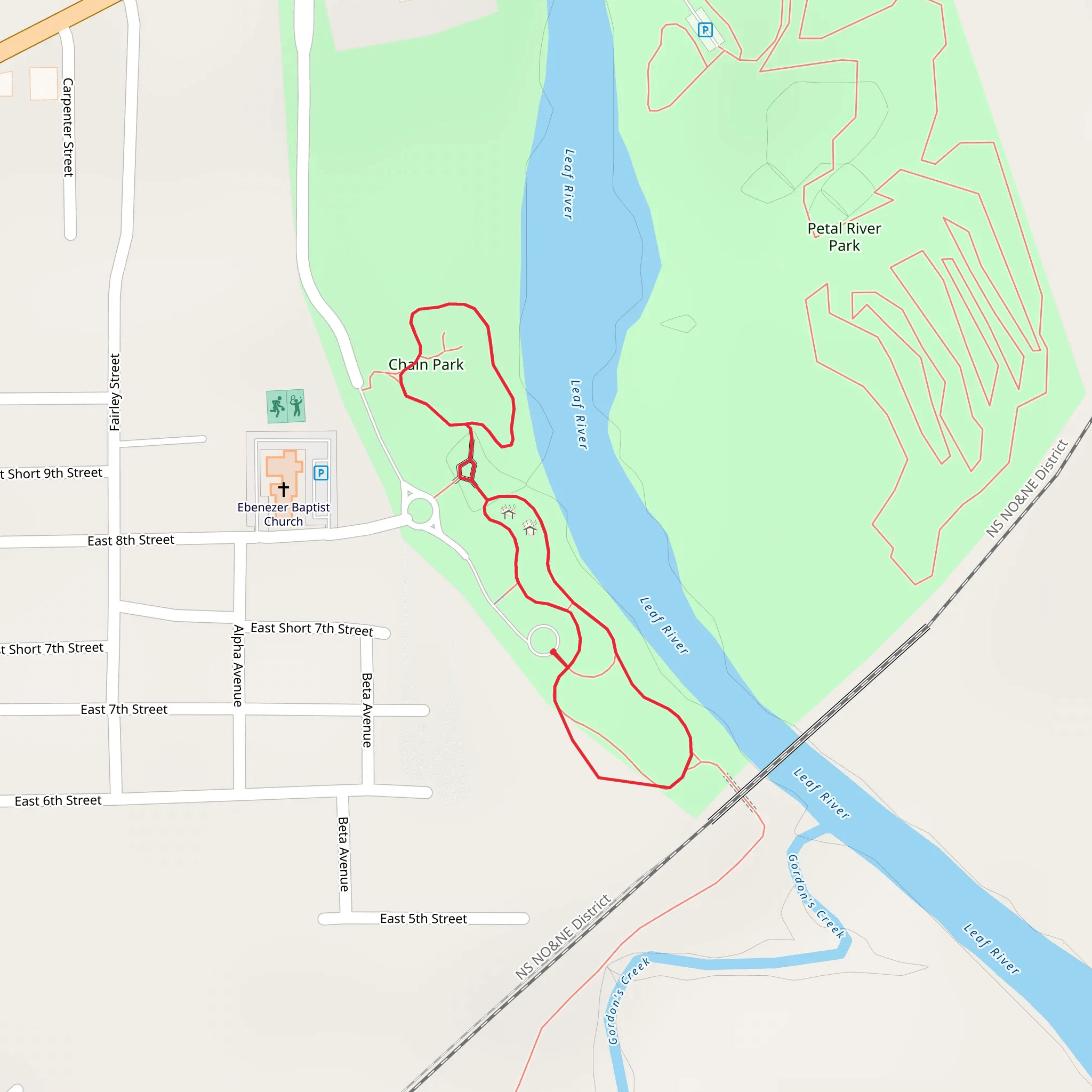 Chain Park Loop mobile static map