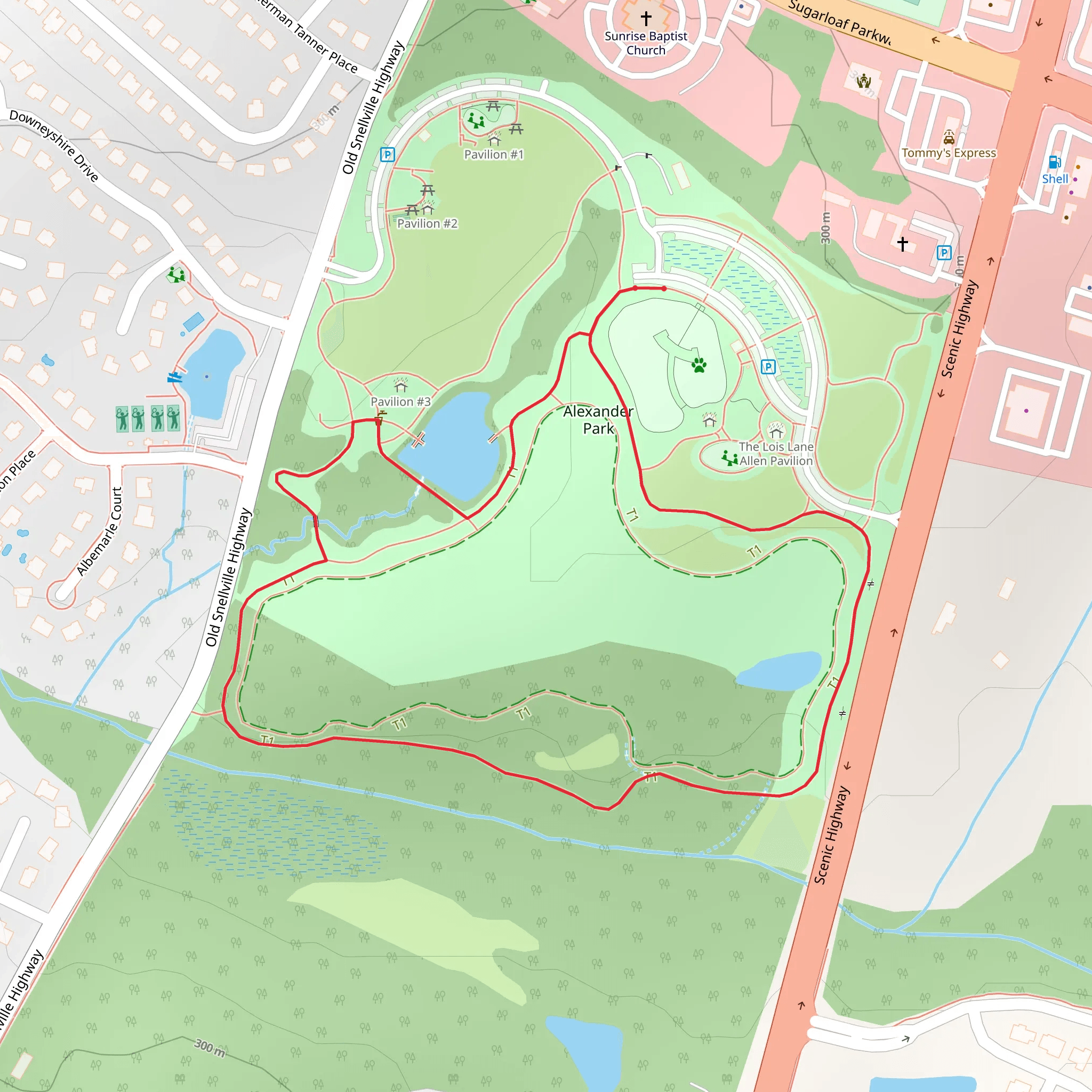 Alexander Park Loop mobile static map