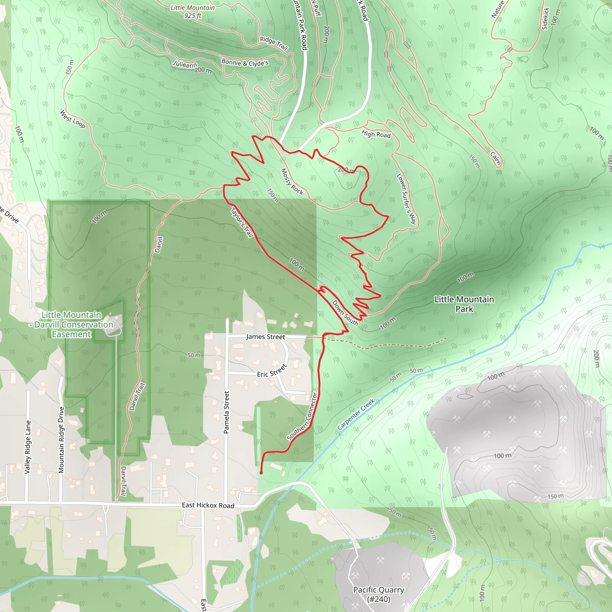Southern Connector, Down South and Up Quick Loop mobile static map
