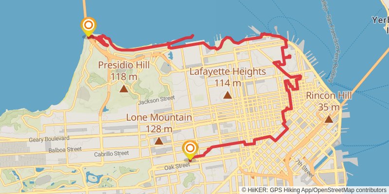 Bay Area Ridge Trail alt 9 Map