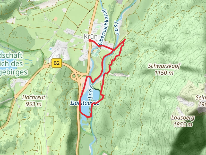 Isarstausee Loop via Wanderweg 310