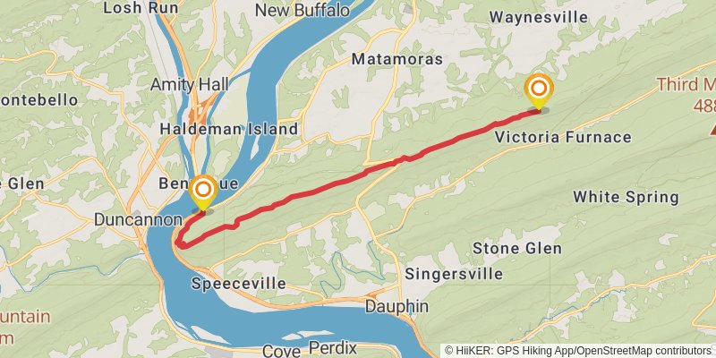 Appalachian Trail Section Hike - Port Clinton To Duncannon stage 6 Map