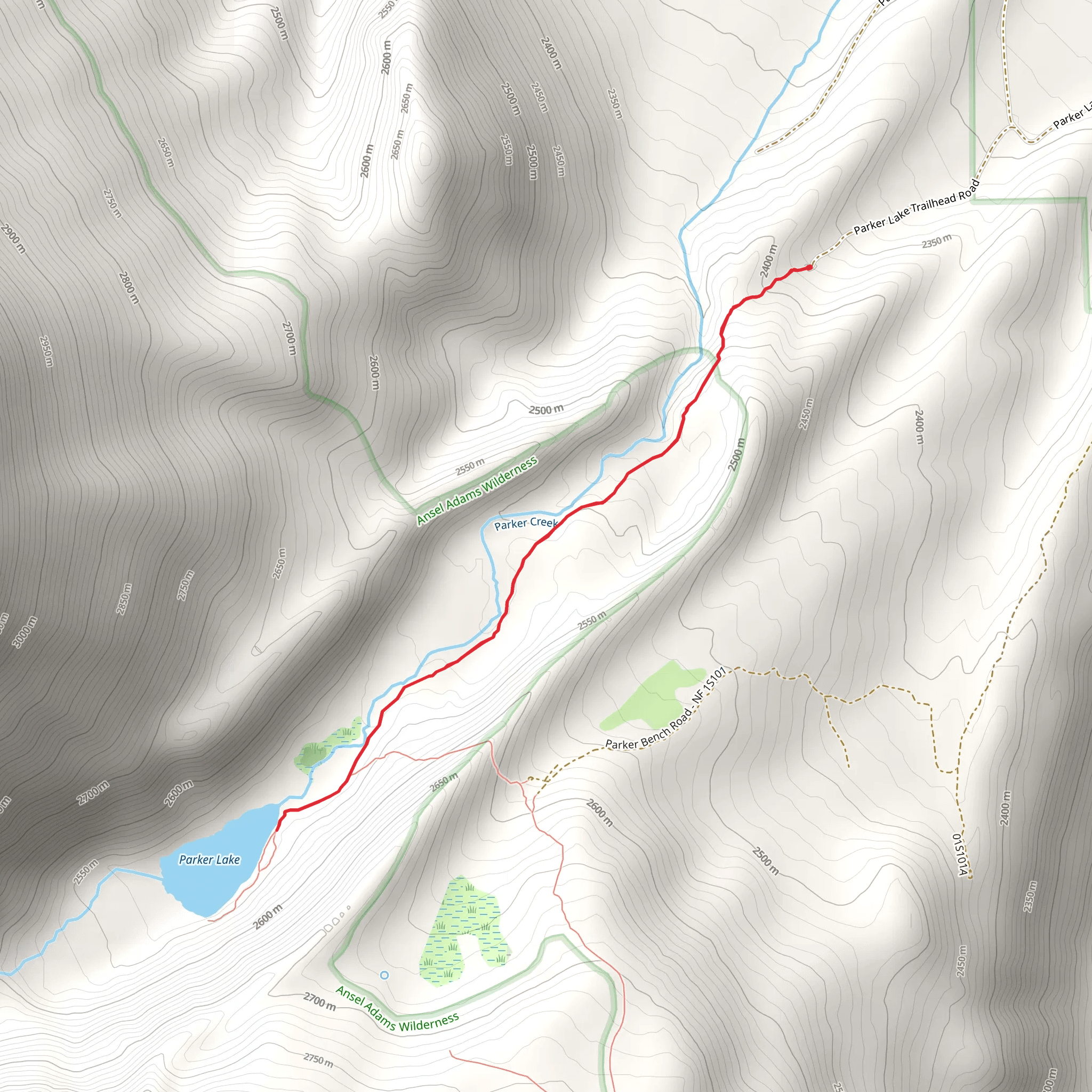 Parker Lake Trail mobile static map