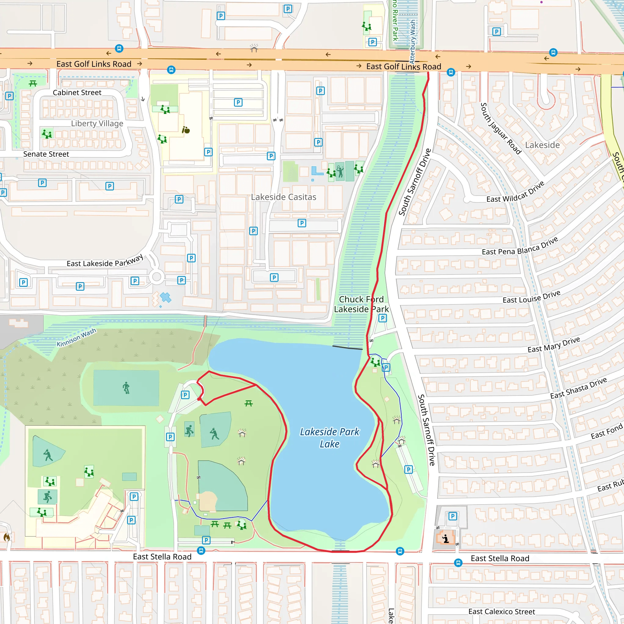 Chuck Ford Lakeside Park and Lake Walk mobile static map