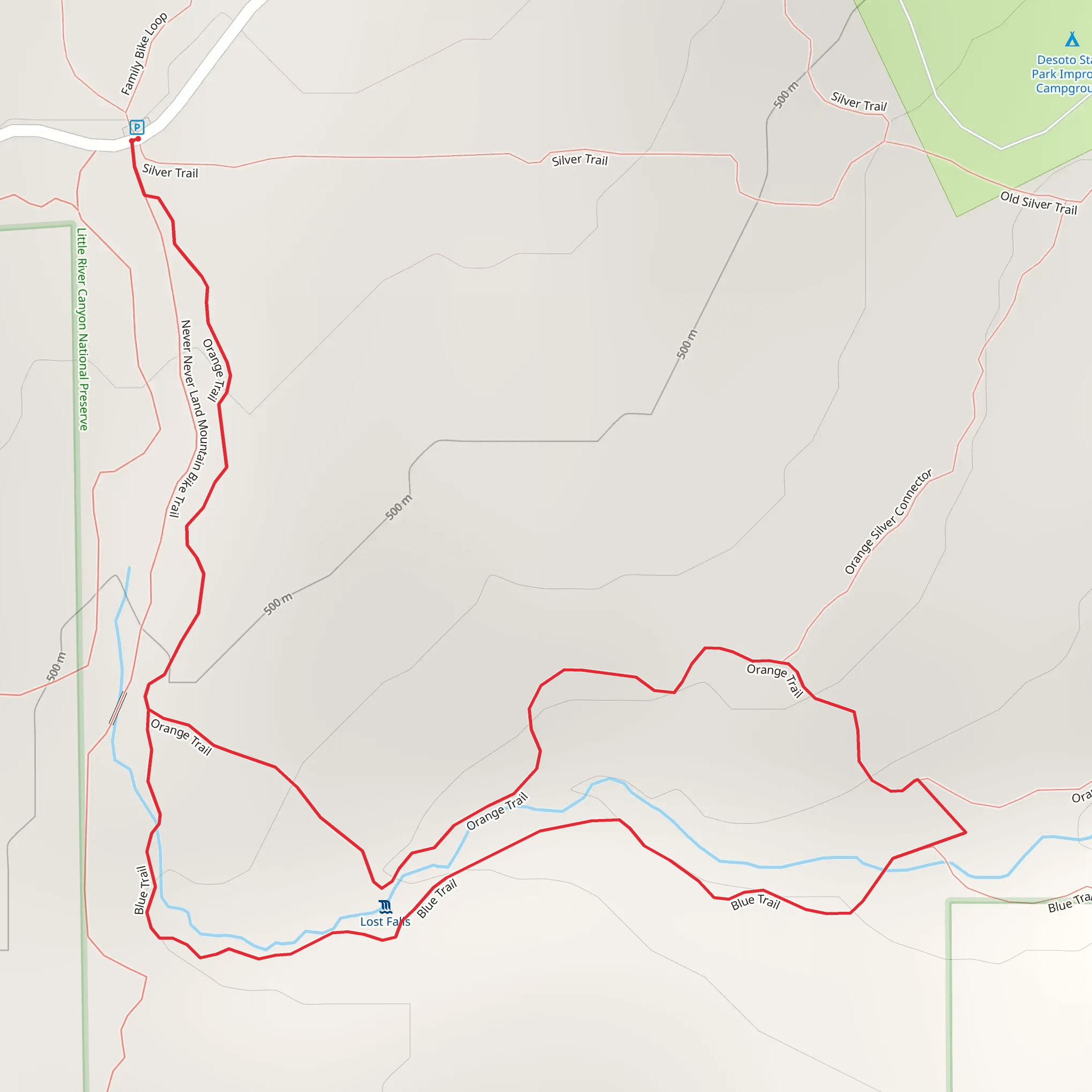 Blue and Orange Short Loop Trail mobile static map