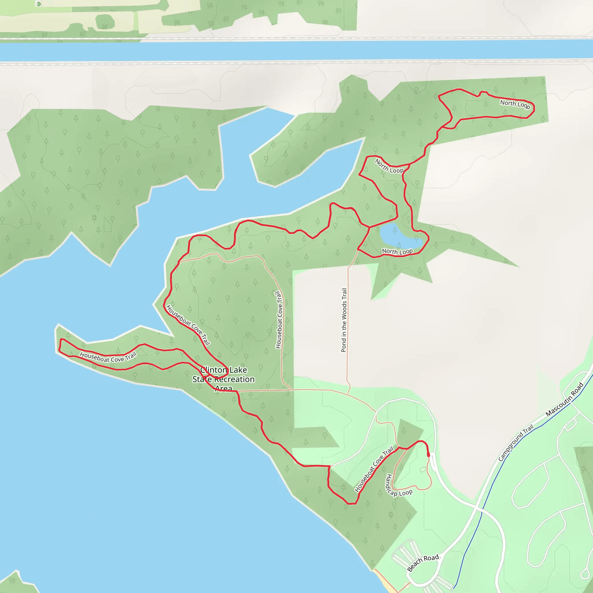 Houseboat Cove Trail and North Loop mobile static map
