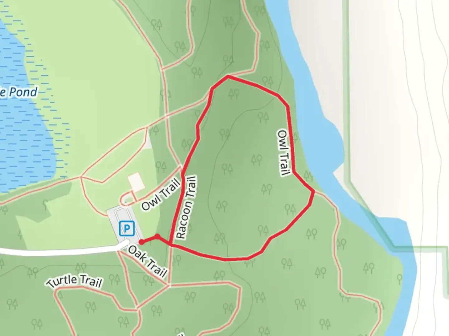 An image depicting the trail Owl Loop Trail and its surrounding area.