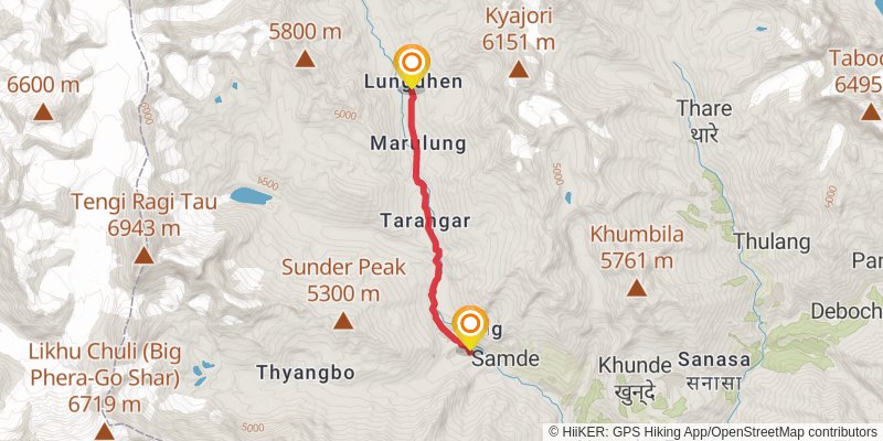 Everest Base Camp 3 Passes Trek stage 4 Map