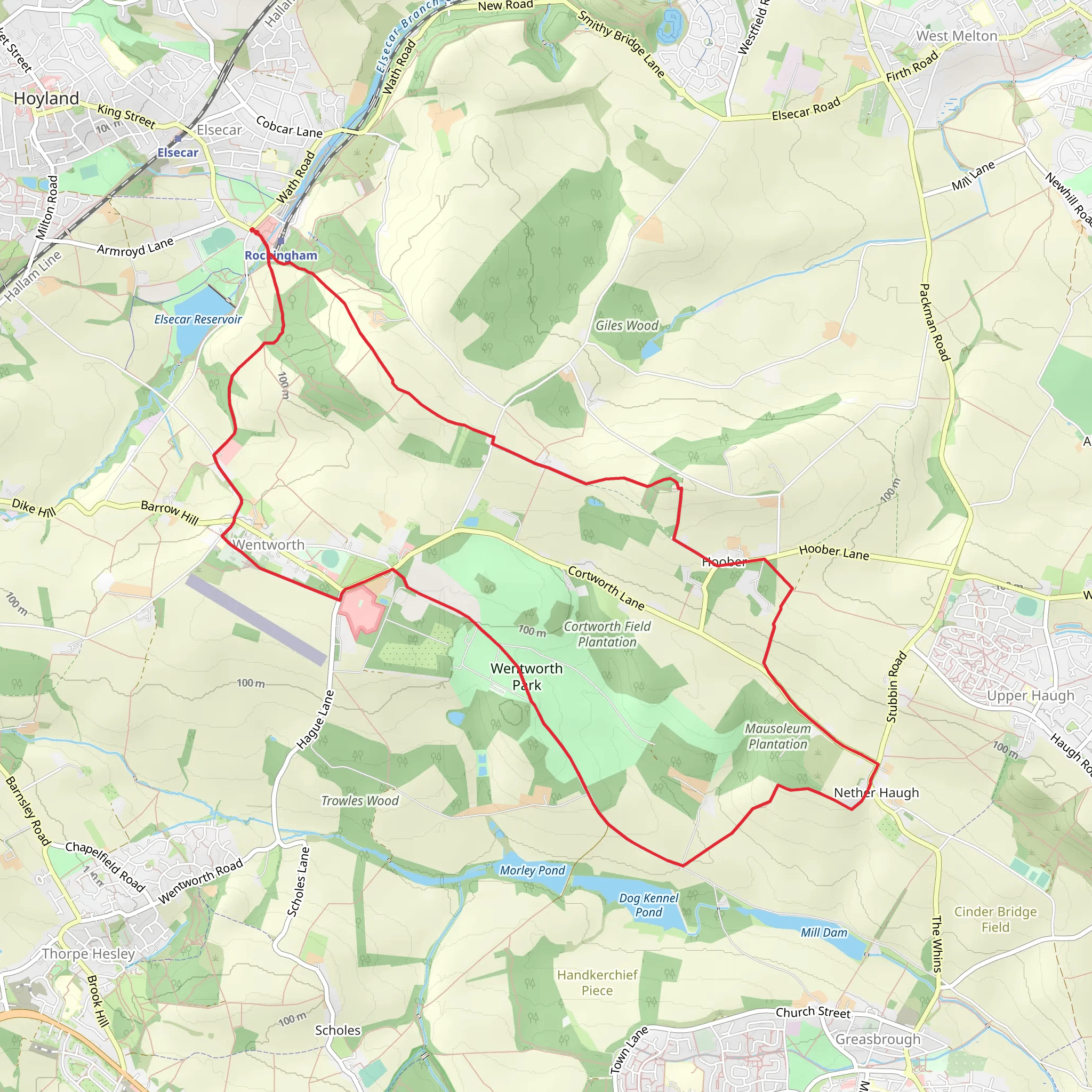 Wentworth Woodhouse and its follies mobile static map