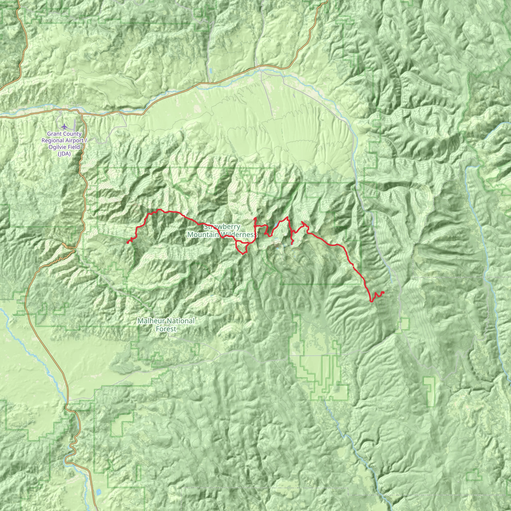 Strawberry Mountains Traverse mobile static map