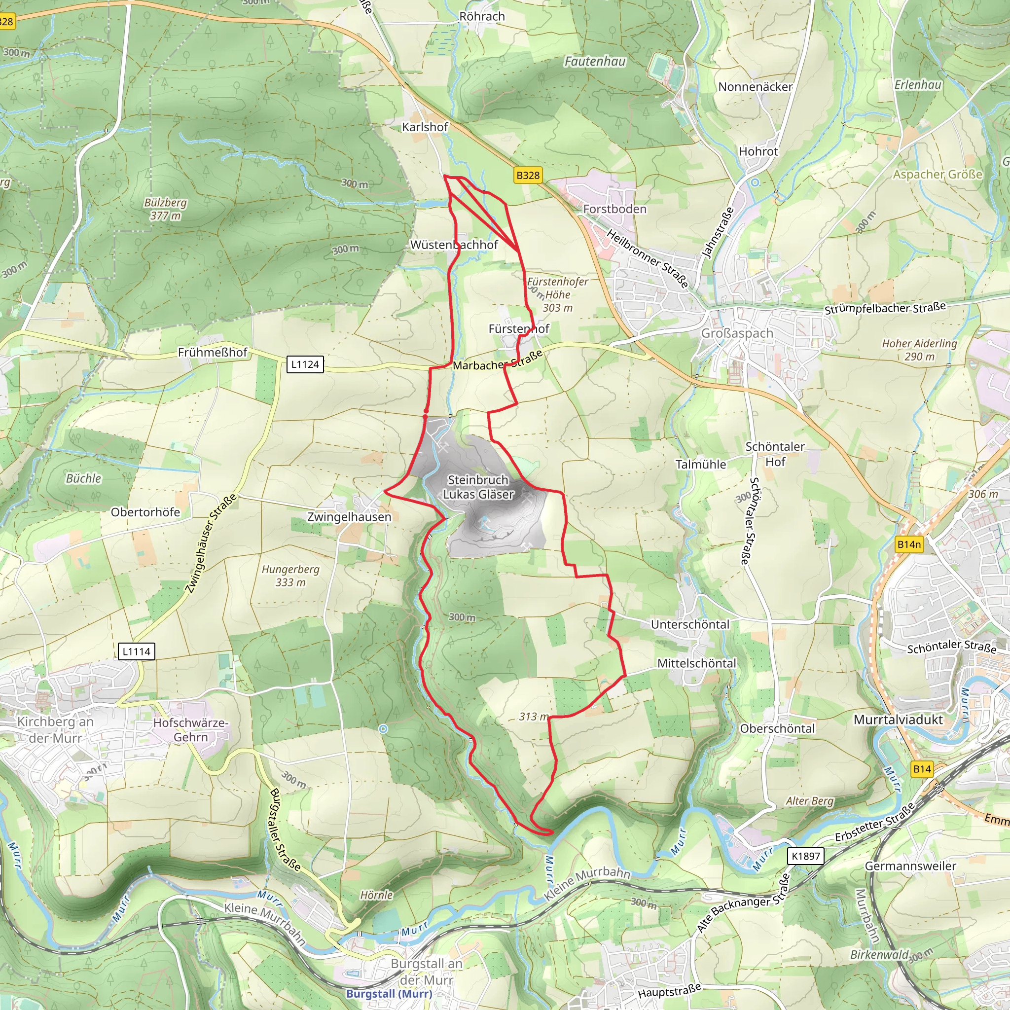 Steinbruch and Dornhau Loop mobile static map