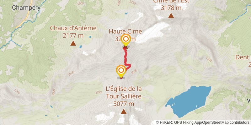 Tour Des Dents Du Midi spur 2 Map
