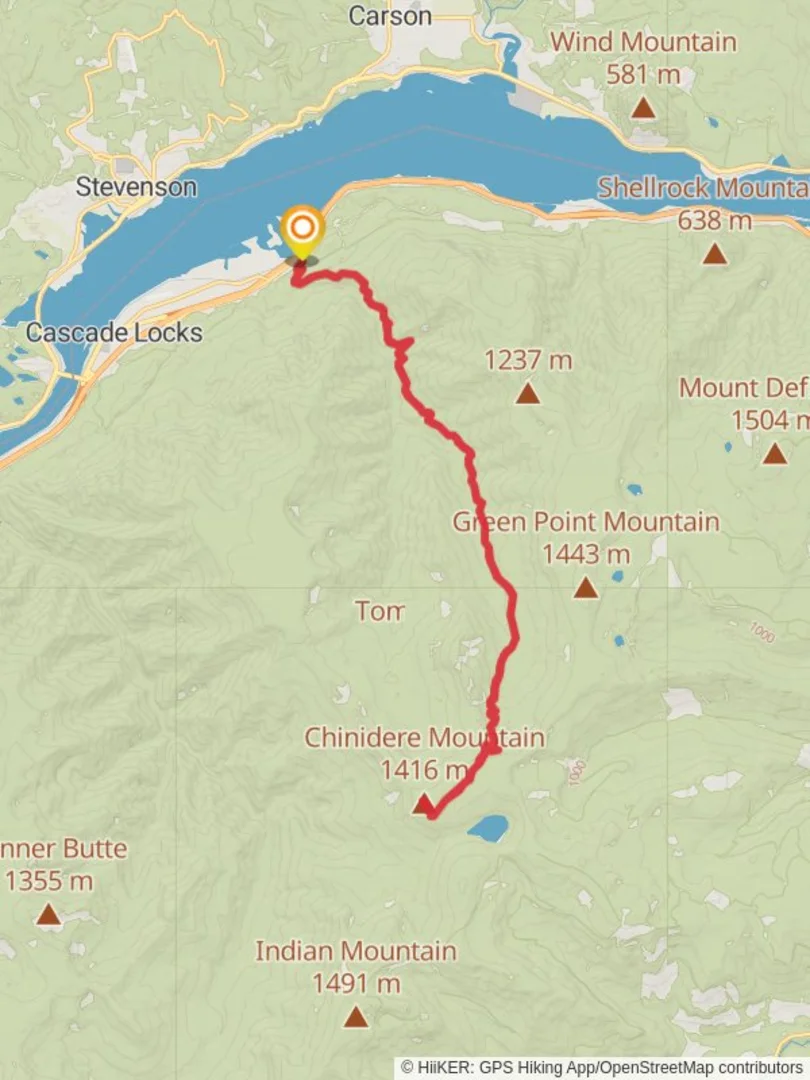 Chinidere Mountain via Herman Creek Trail Hood River County Oregon