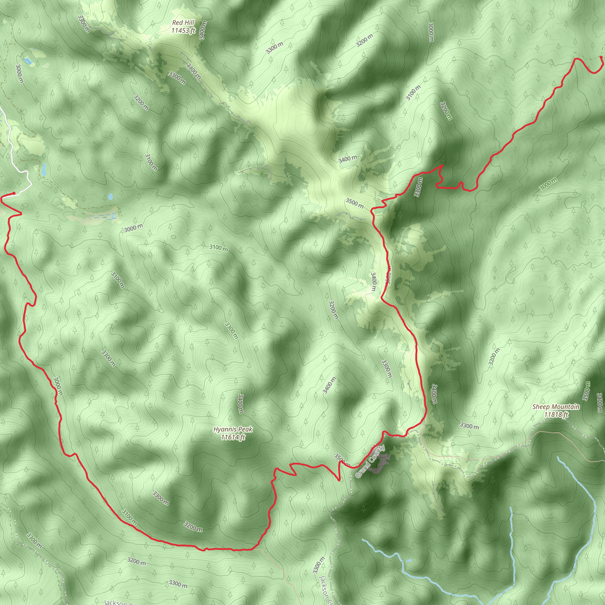 Arapaho Ridge Trail mobile static map