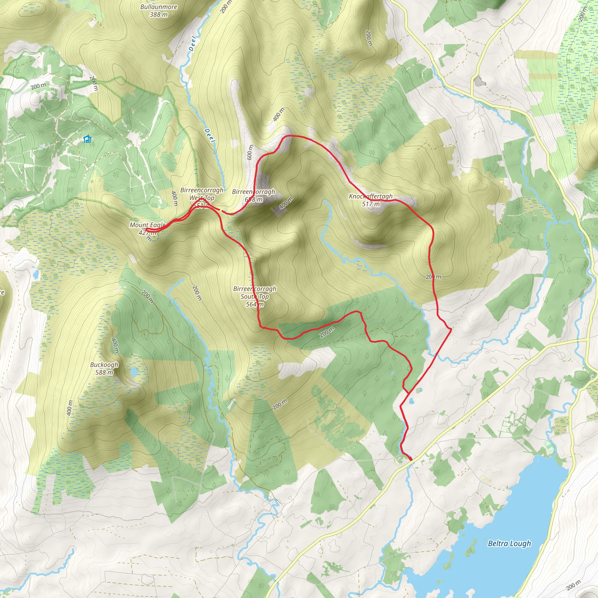 Birreencorragh Loop Walk from Glenhest mobile static map