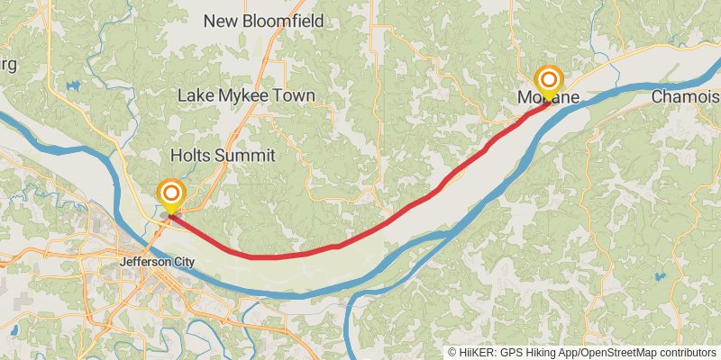 Katy Trail stage 9 Map