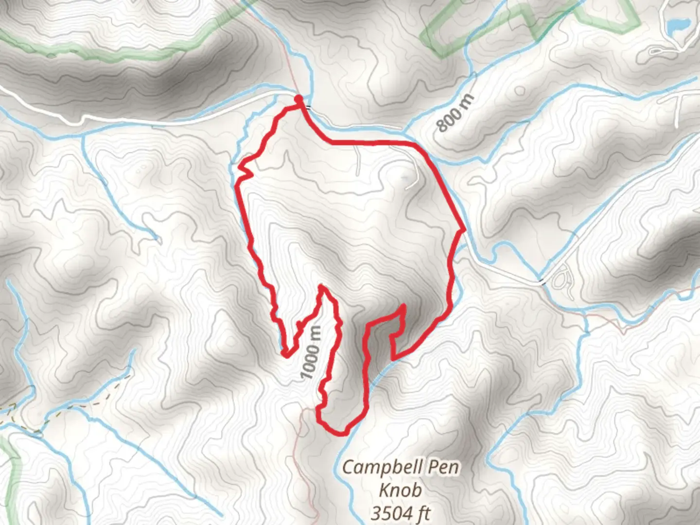 An image depicting the trail Dennis Cove Road Loop and its surrounding area.