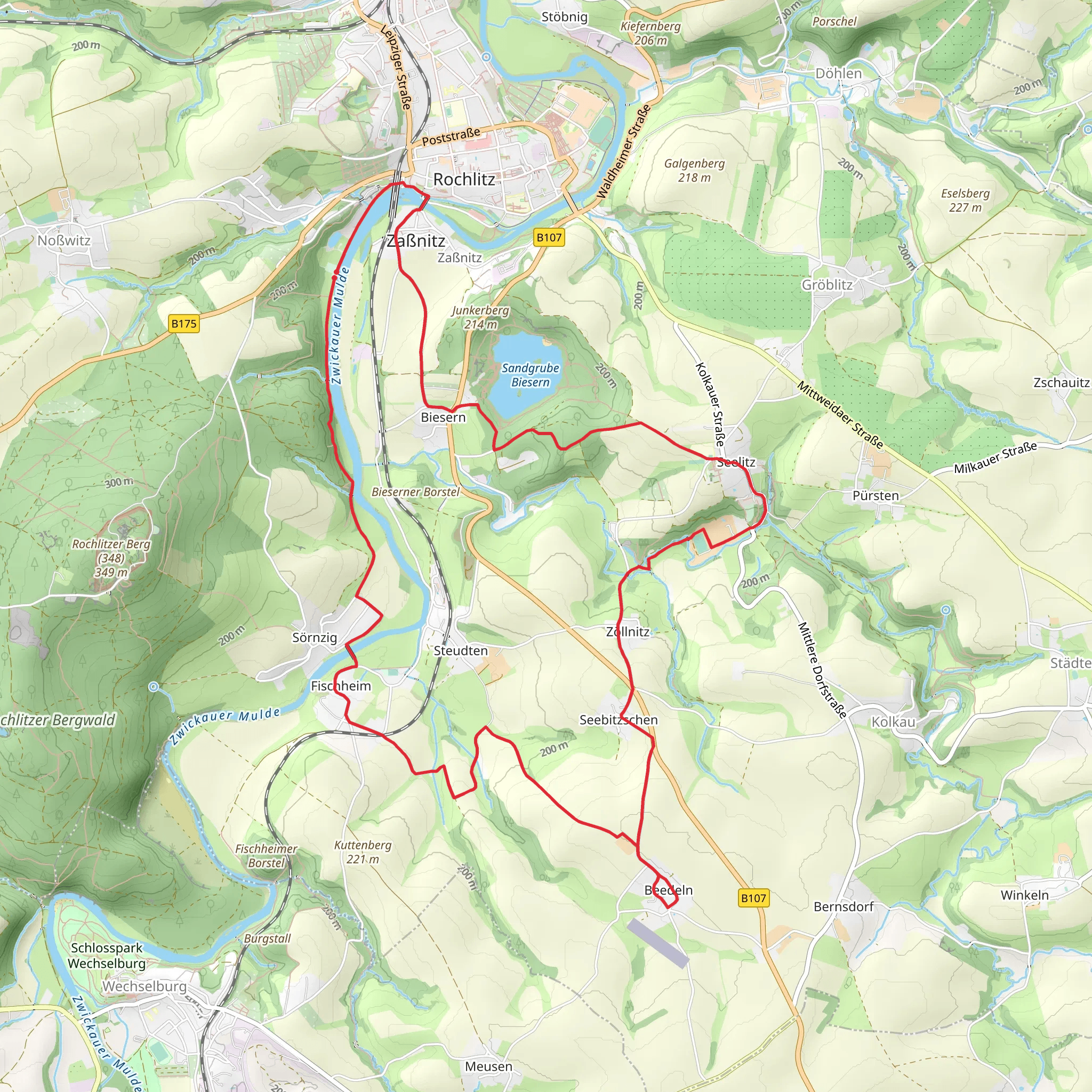 Zwickauer Mulde via Erlebnistour Seelitz mobile static map