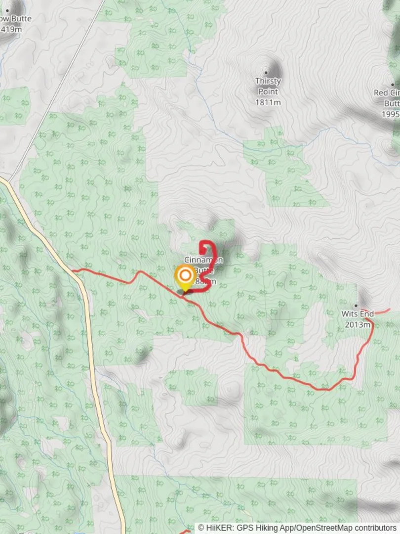 An image depicting the trail Cinnamon Butte and its surrounding area.