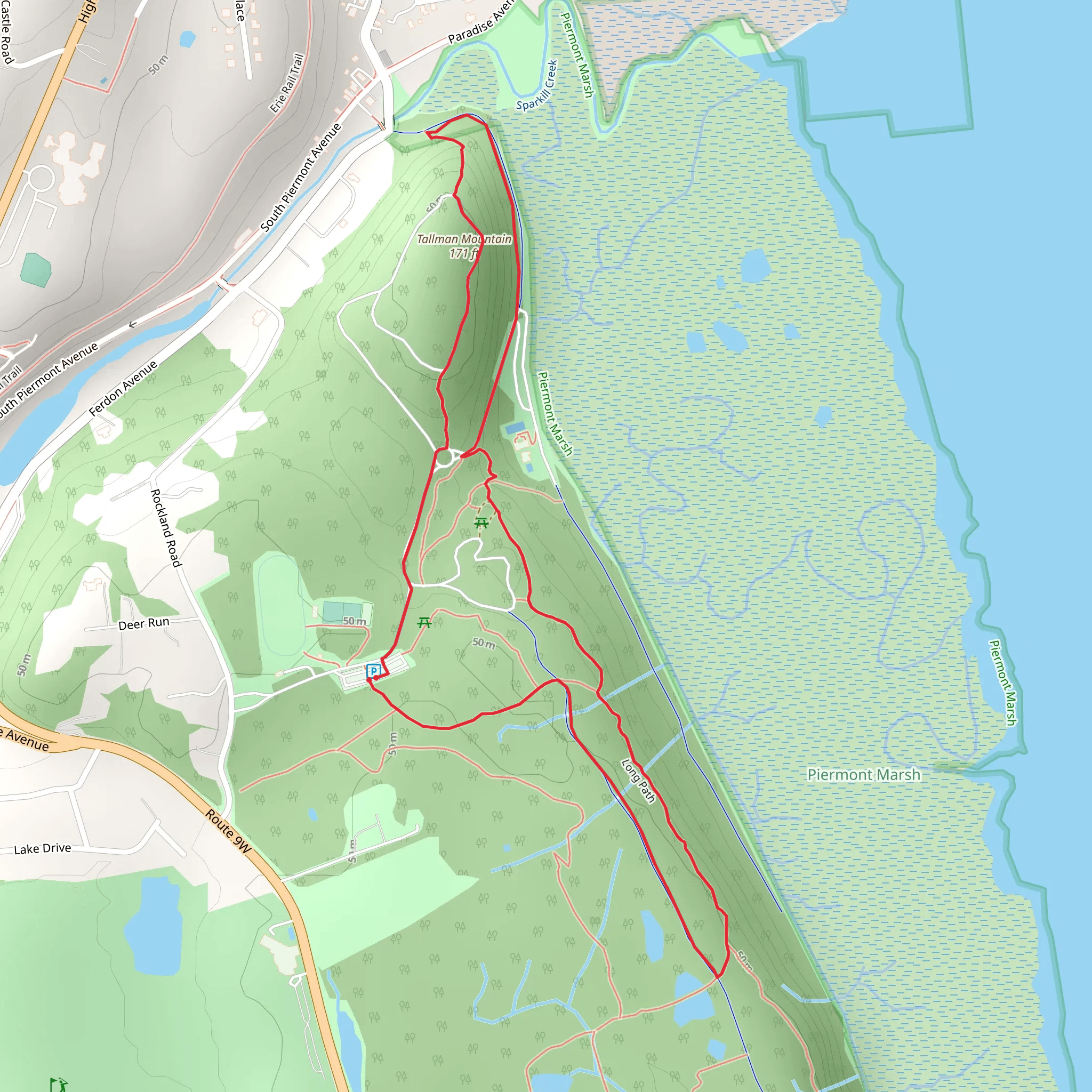 Tallman Mountain via Long Path mobile static map