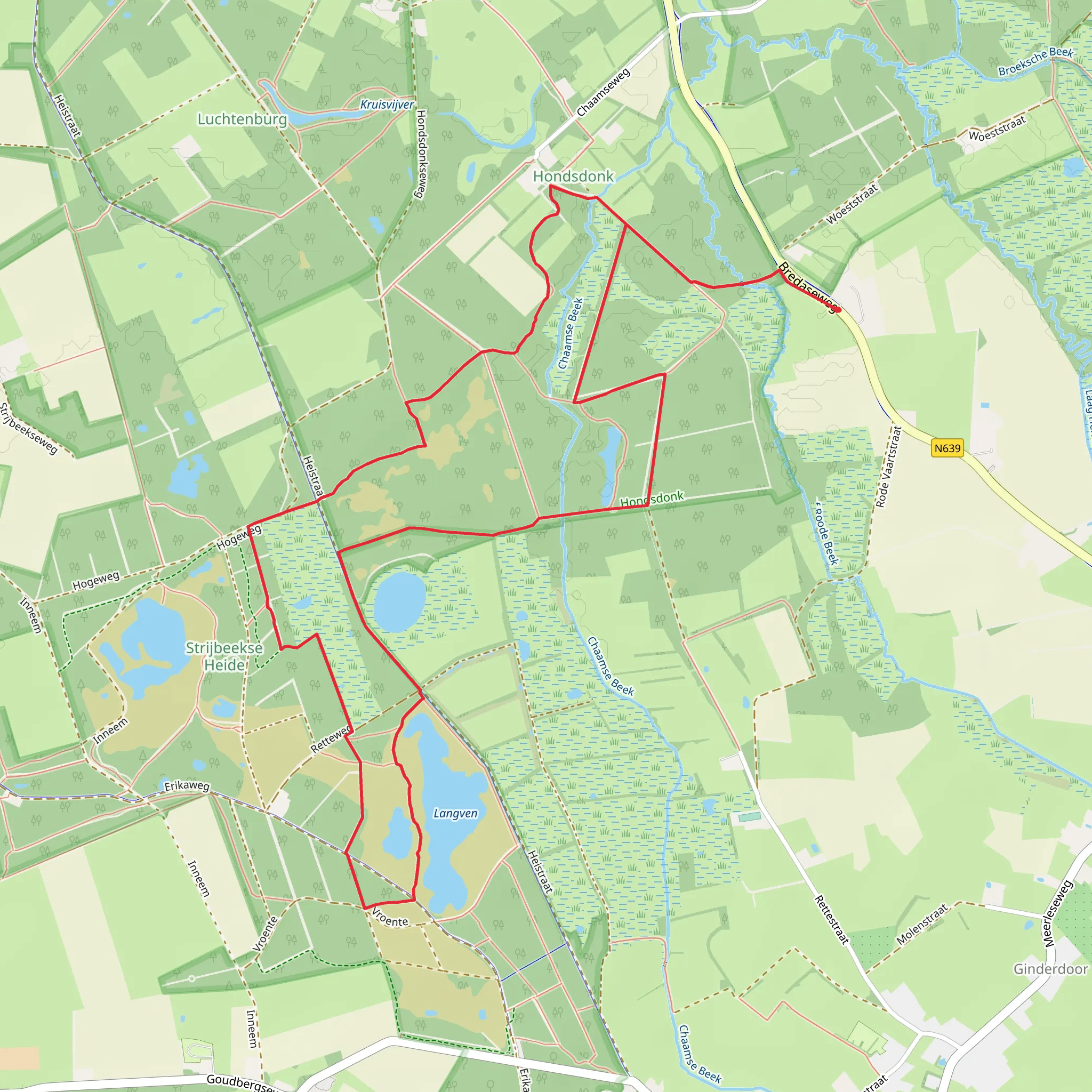Langven and Strijbeekse Loop mobile static map