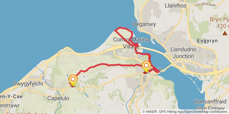 Conwy Valley Way stage 9 Map