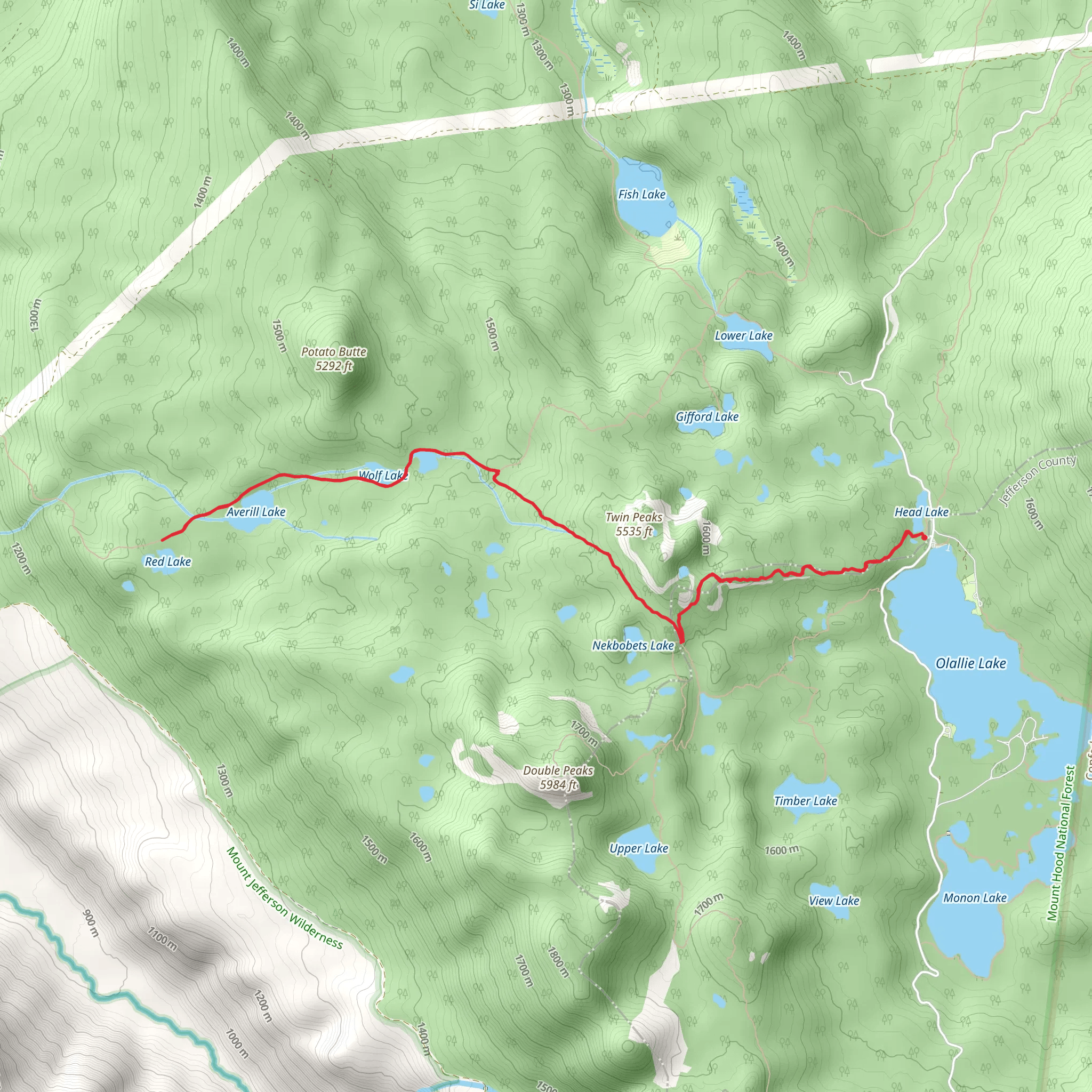 Pacific Crest Trail and Red Lake Trail mobile static map
