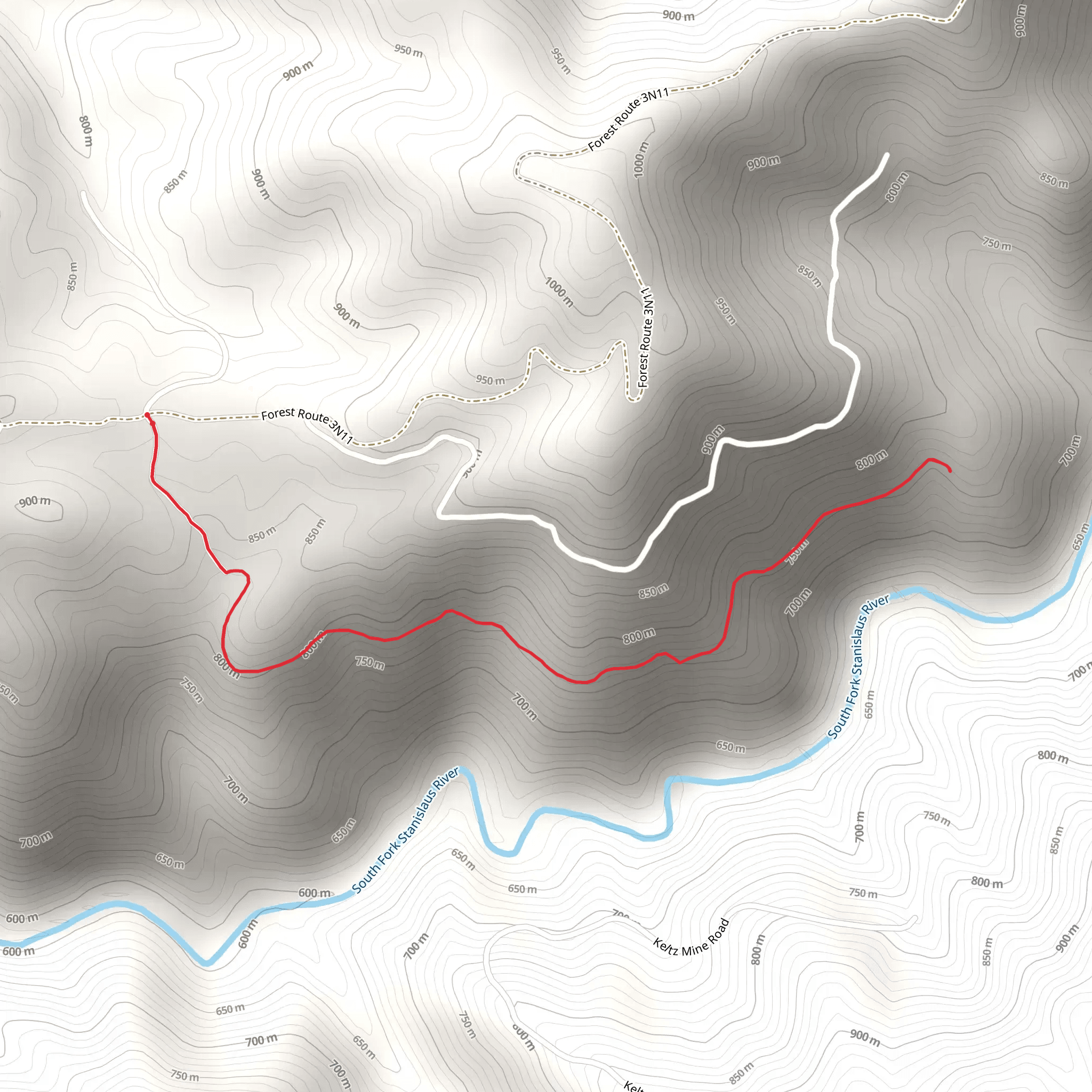 Sonnet Mine Trail mobile static map