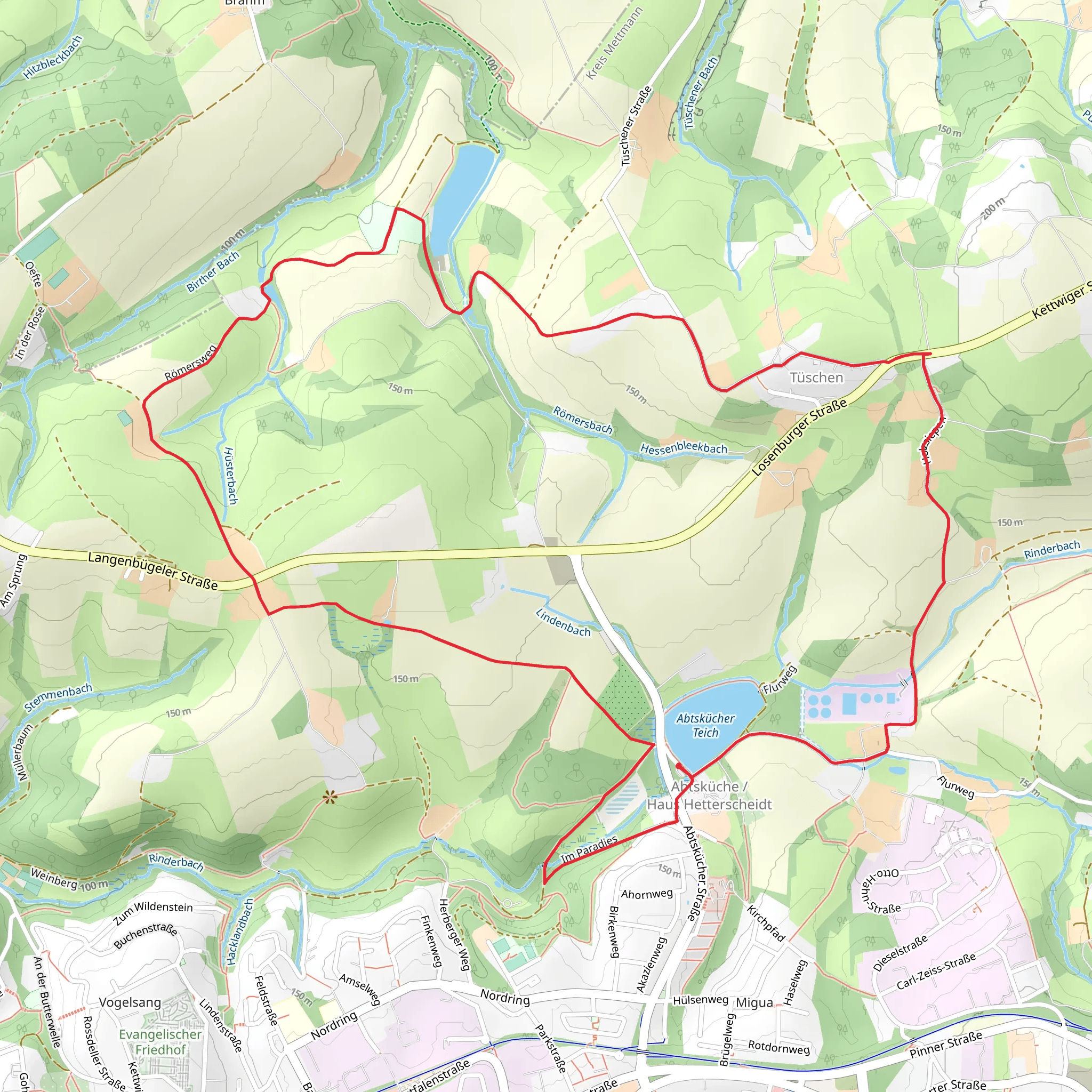 Abtskuecher Teich via Freizeit Rundweg and Abtskueche Rundweg mobile static map