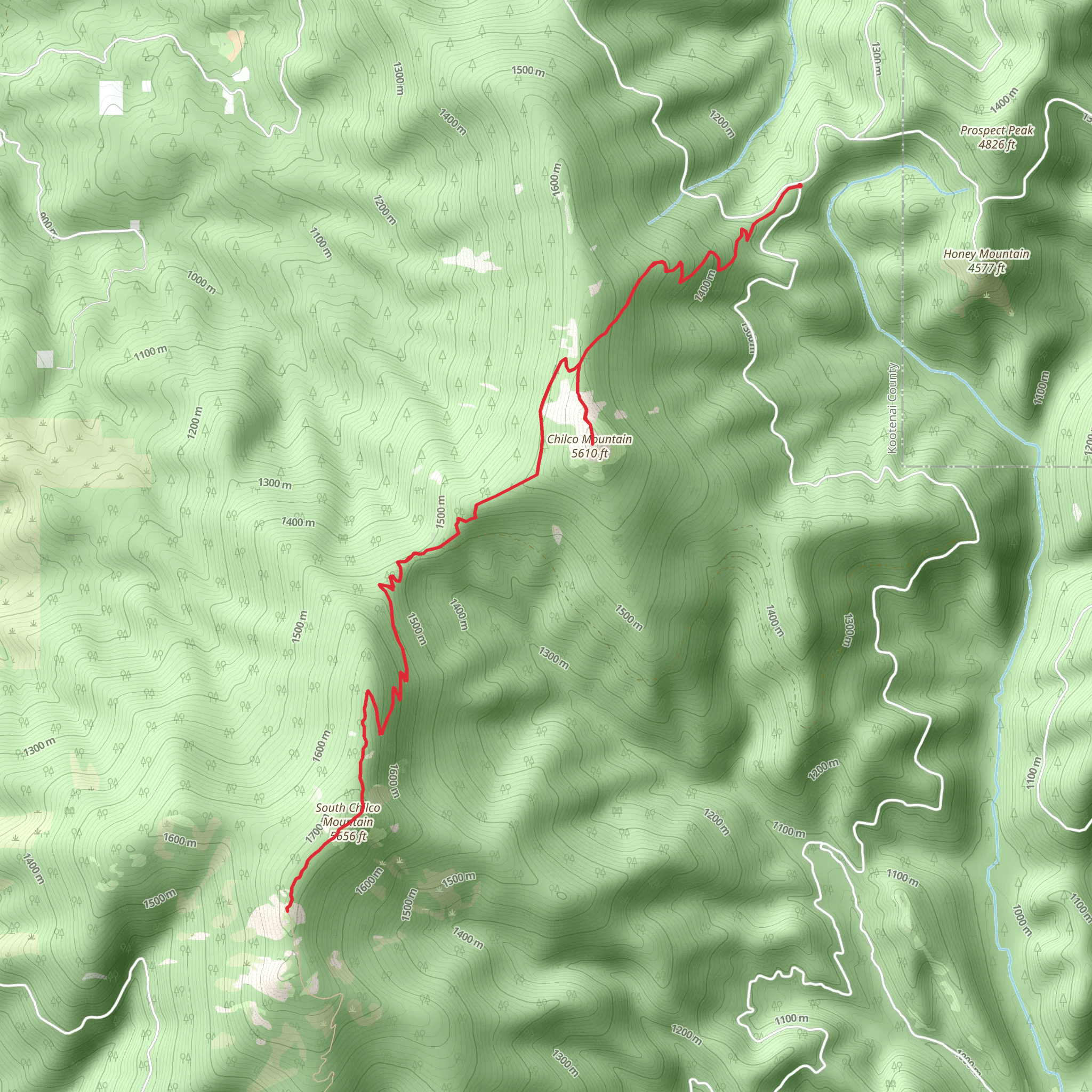 Chilco Mountain and South Chilco Mountain Trail mobile static map