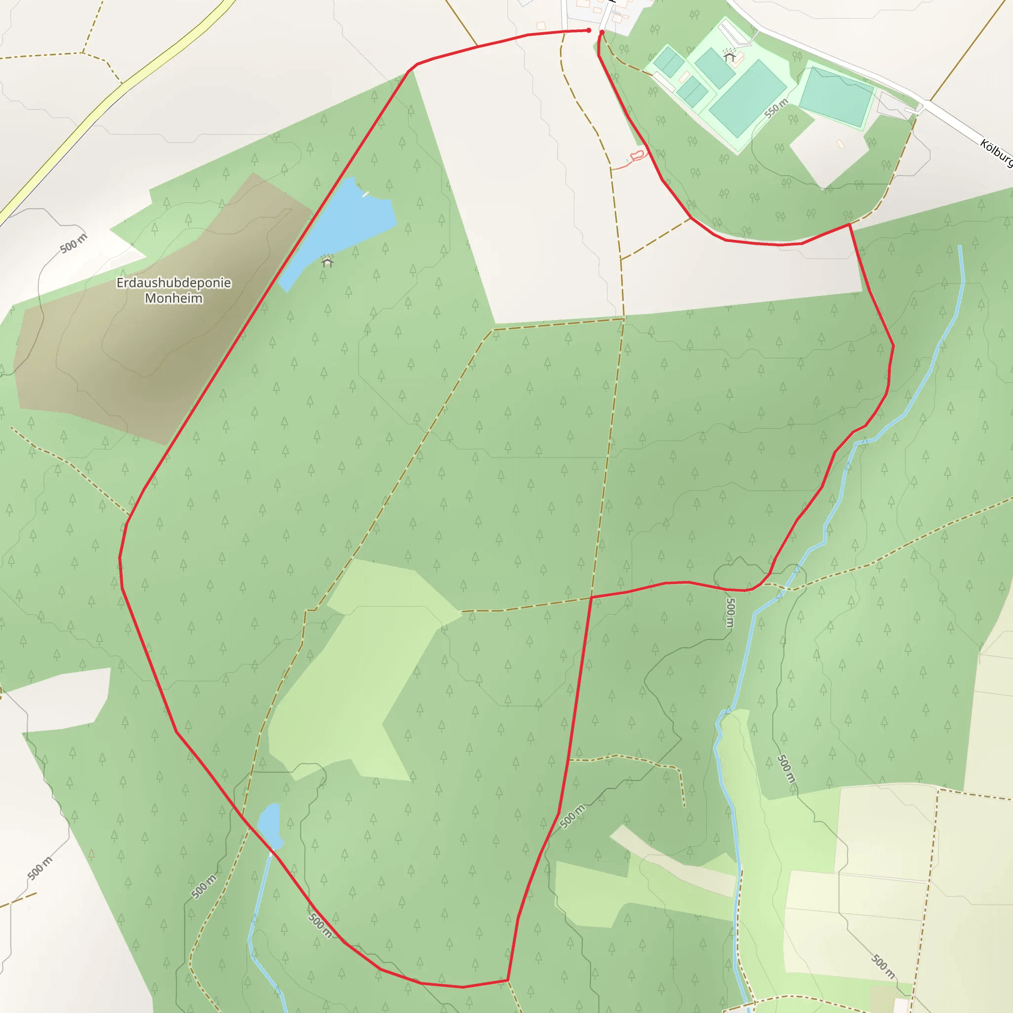 Monheimer and Waldsee Loop mobile static map