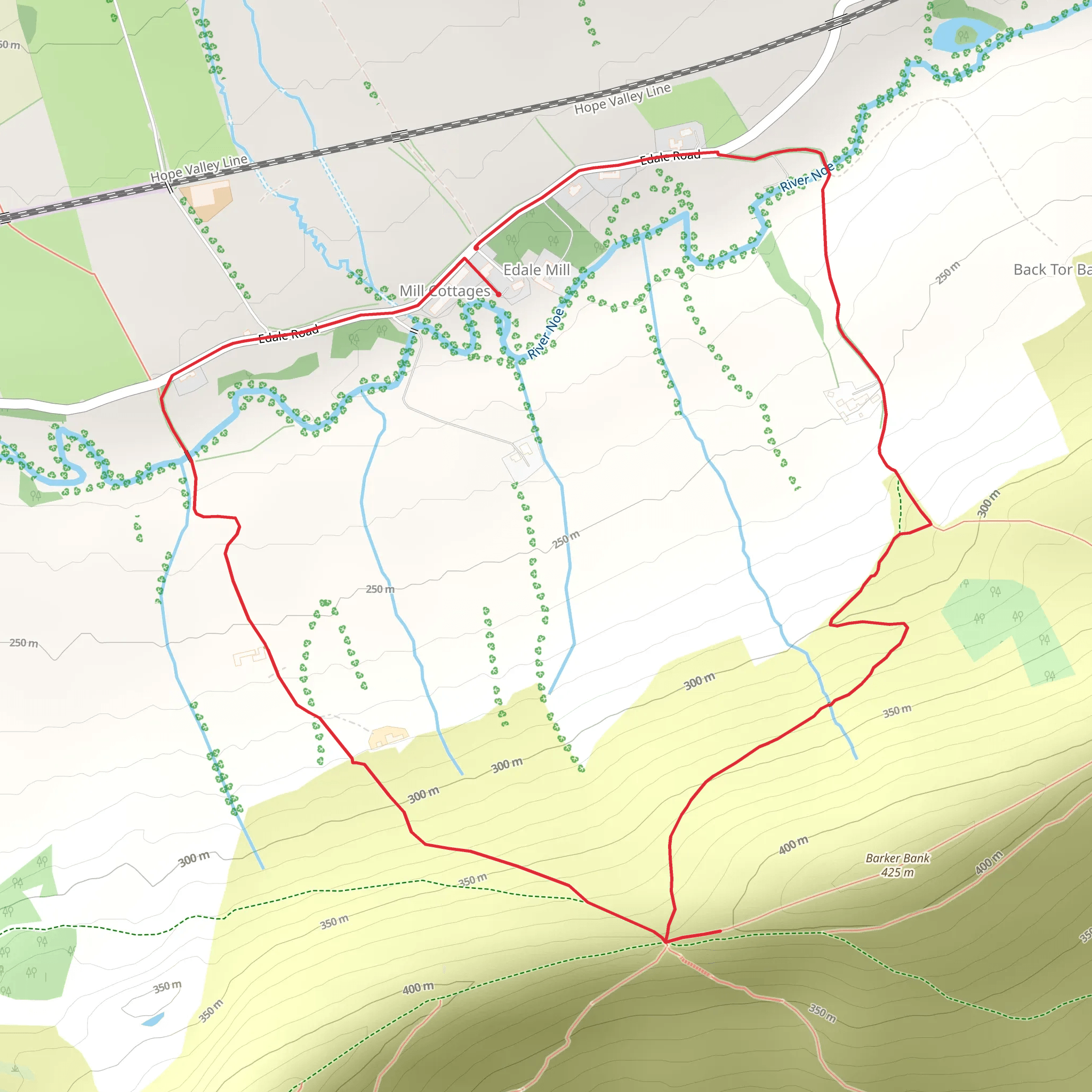 Mill.Cottages to Hollins Cross circular. mobile static map